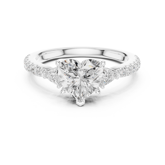1.9 Carat Heart Cut Moissanite Ring