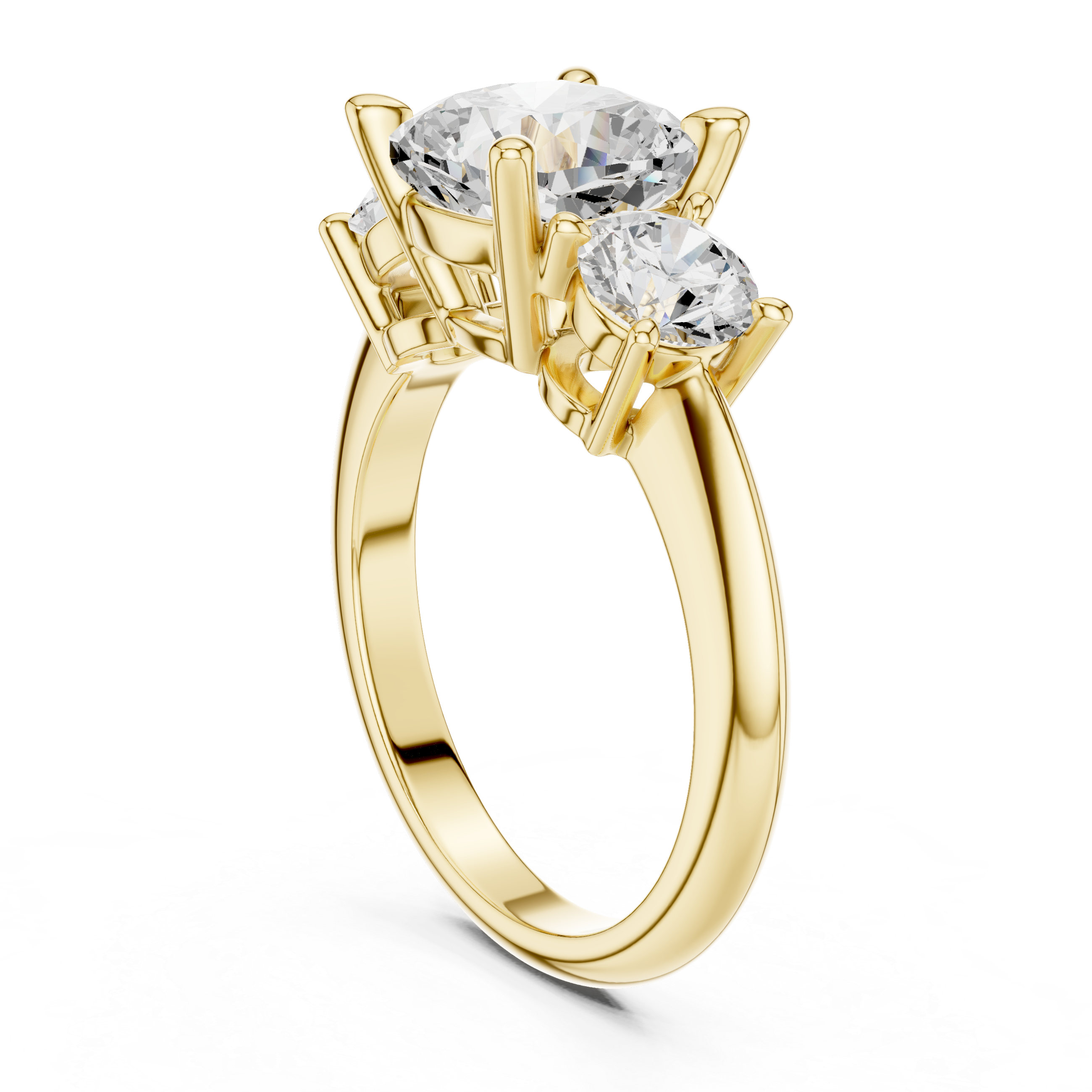 3.4 Carat Cushion Cut Three Stone Moissanite Ring