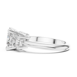 3.4 Carat Cushion Cut Three Stone Moissanite Ring