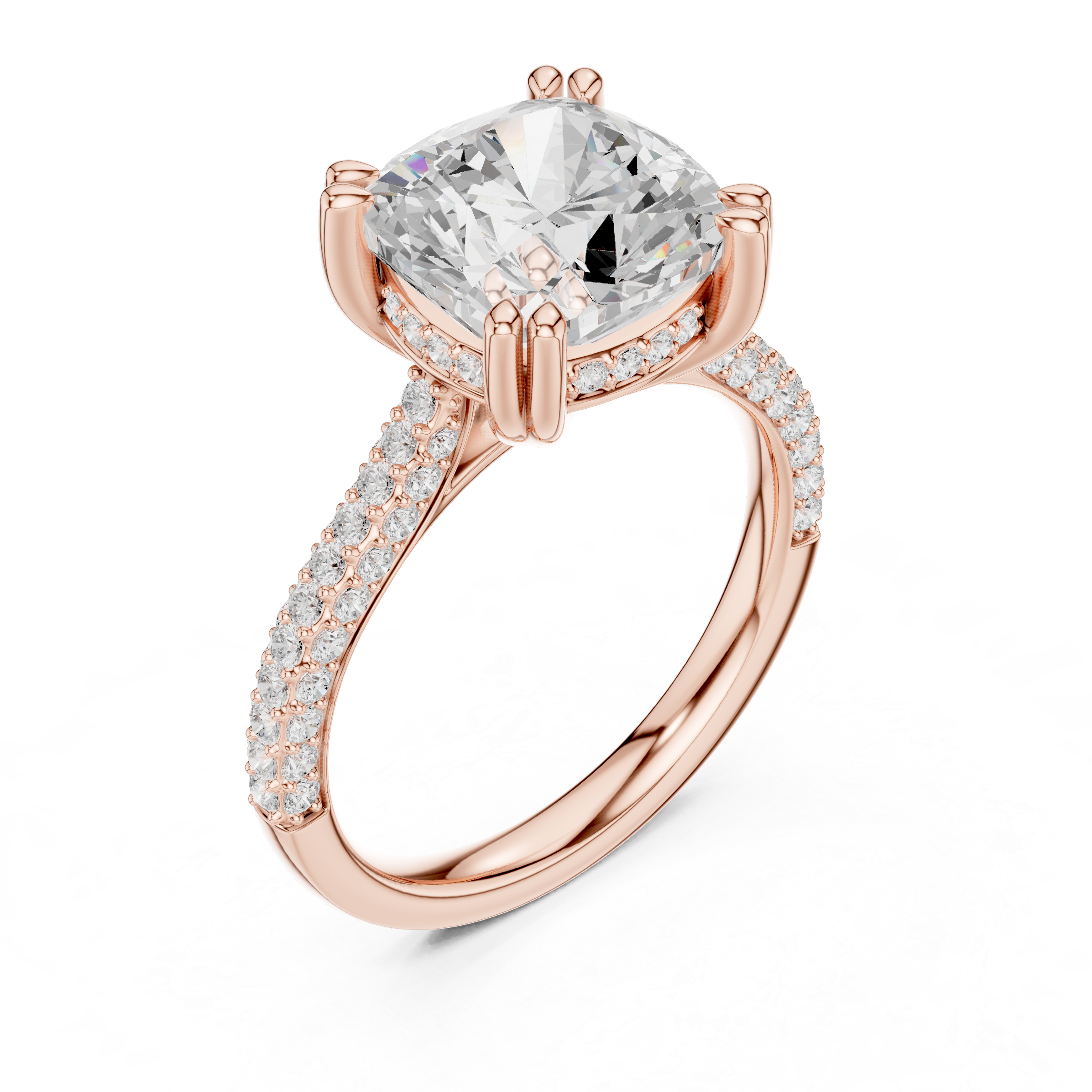 4.2 Carat Exquisite Cushion Cut Moissanite Ring