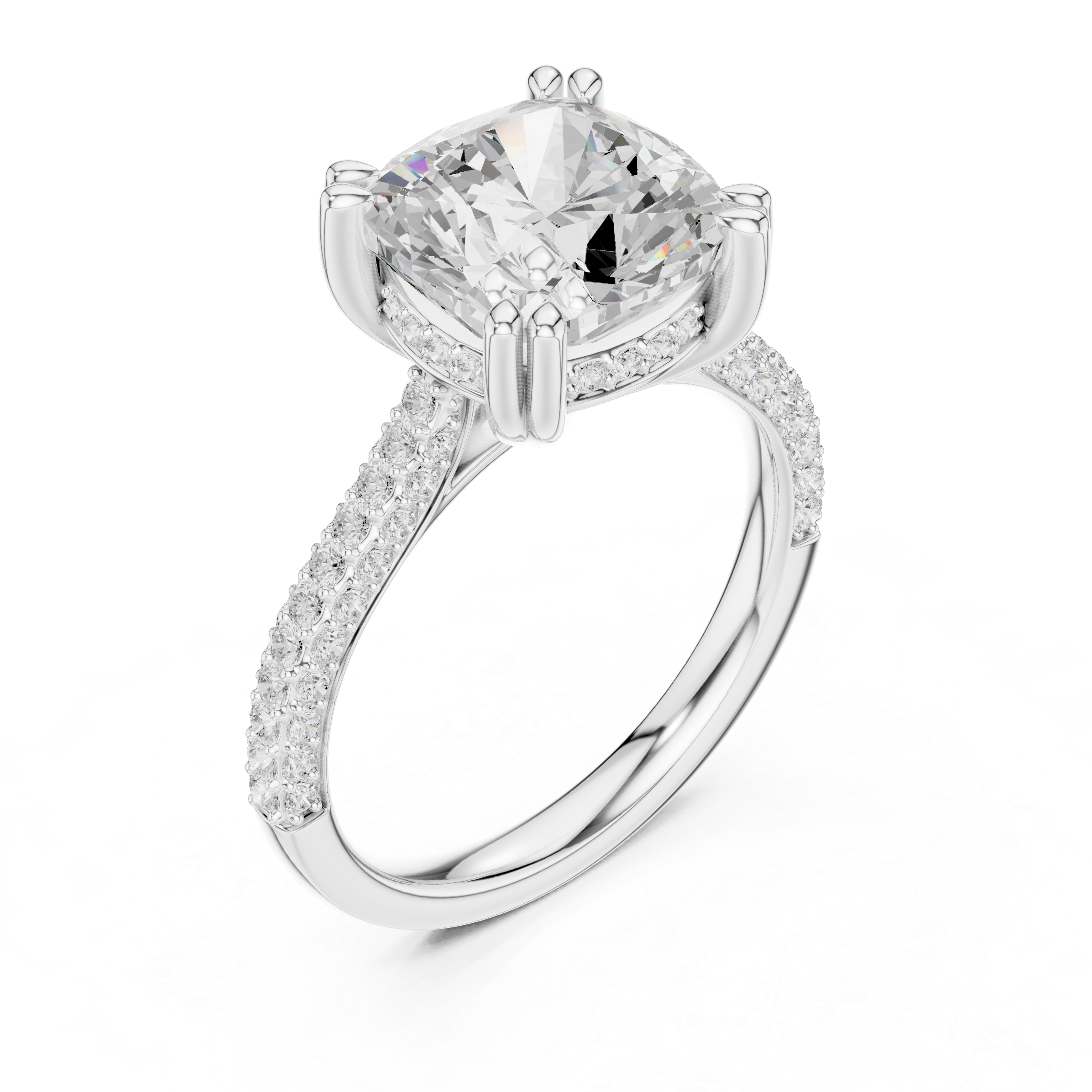 4.2 Carat Exquisite Cushion Cut Moissanite Ring