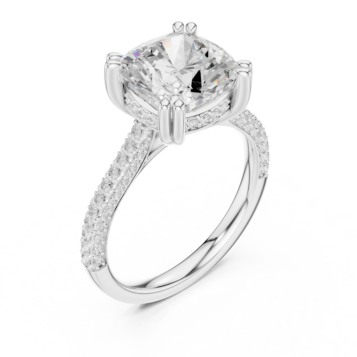 4.2 Carat Exquisite Cushion Cut Moissanite Ring