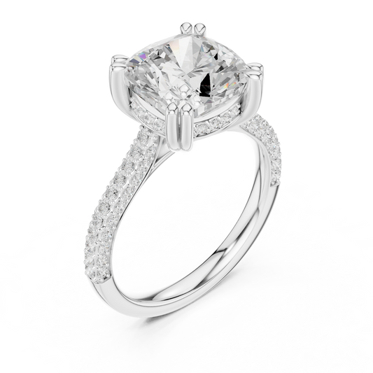 4.2 Carat Exquisite Cushion Cut Moissanite Ring