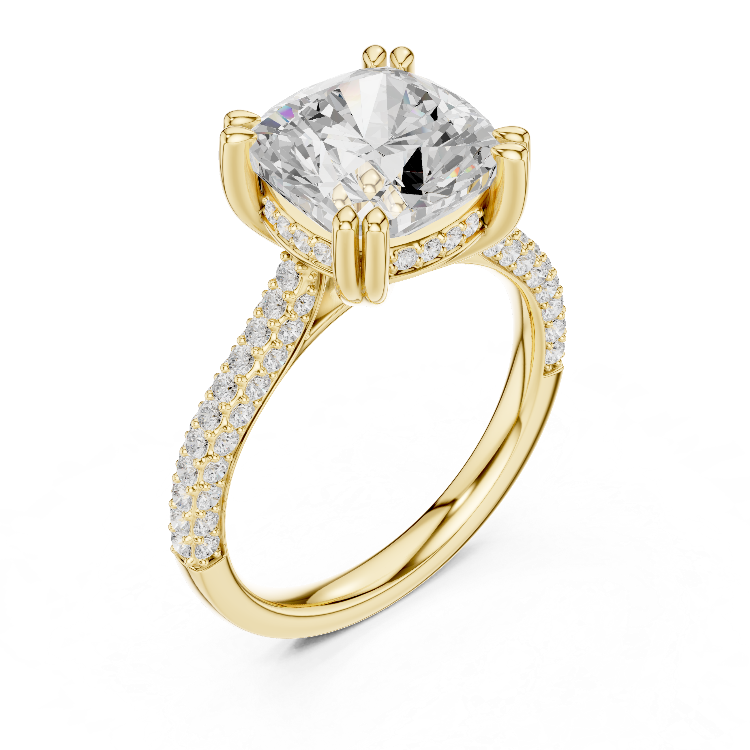 4.2 Carat Exquisite Cushion Cut Moissanite Ring