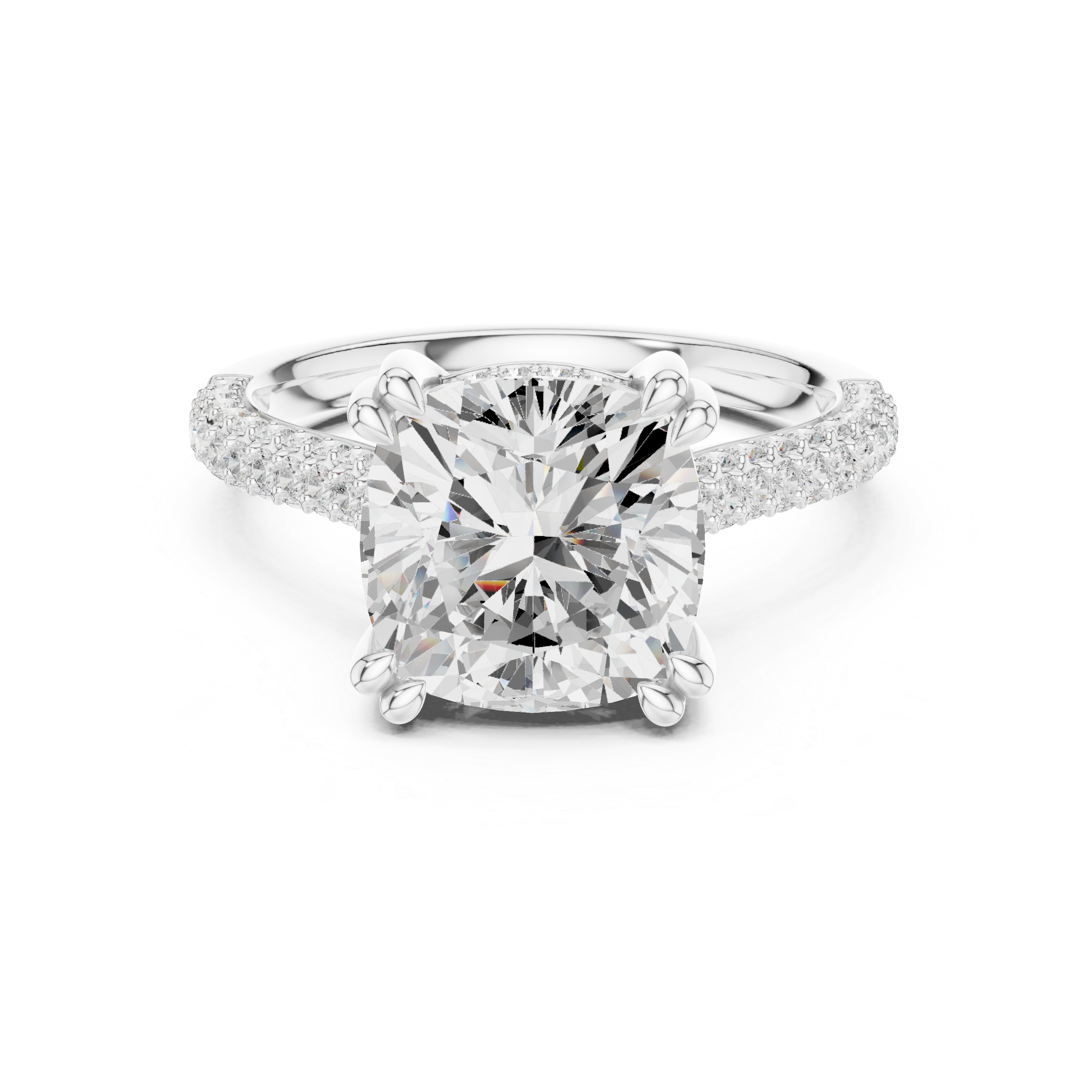 4.2 Carat Exquisite Cushion Cut Moissanite Ring