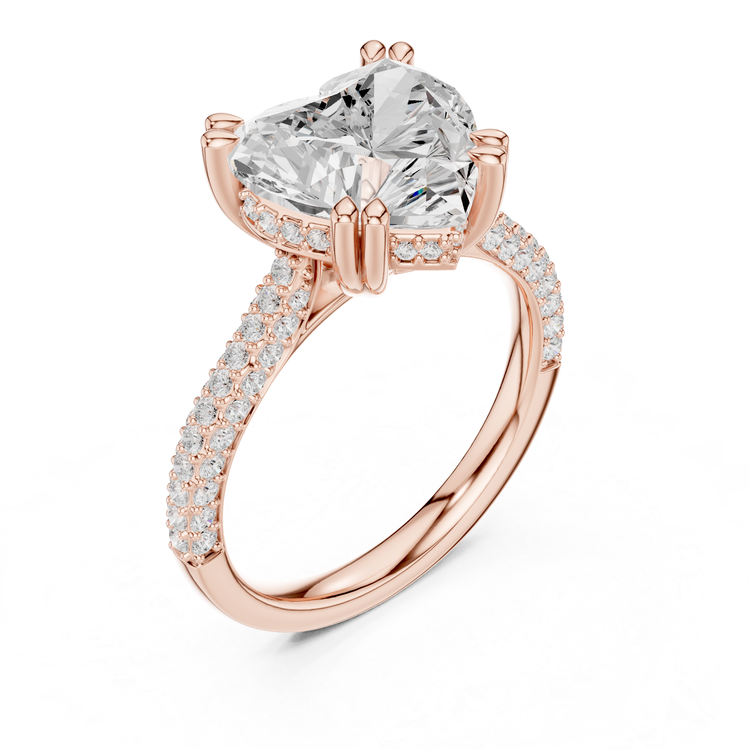 1.6 Carat Heart Cut Romantic Moissanite Ring
