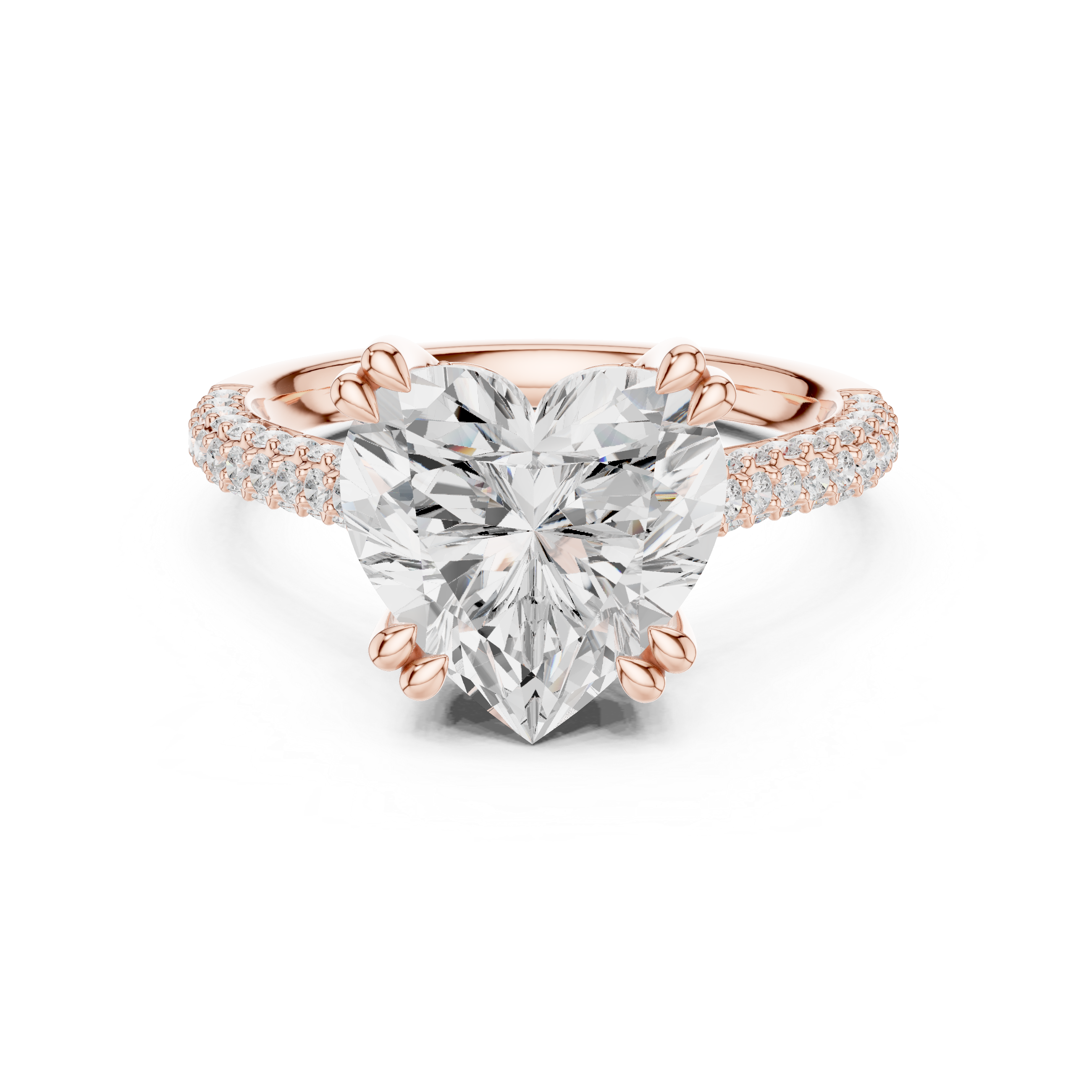 1.6 Carat Heart Cut Romantic Moissanite Ring