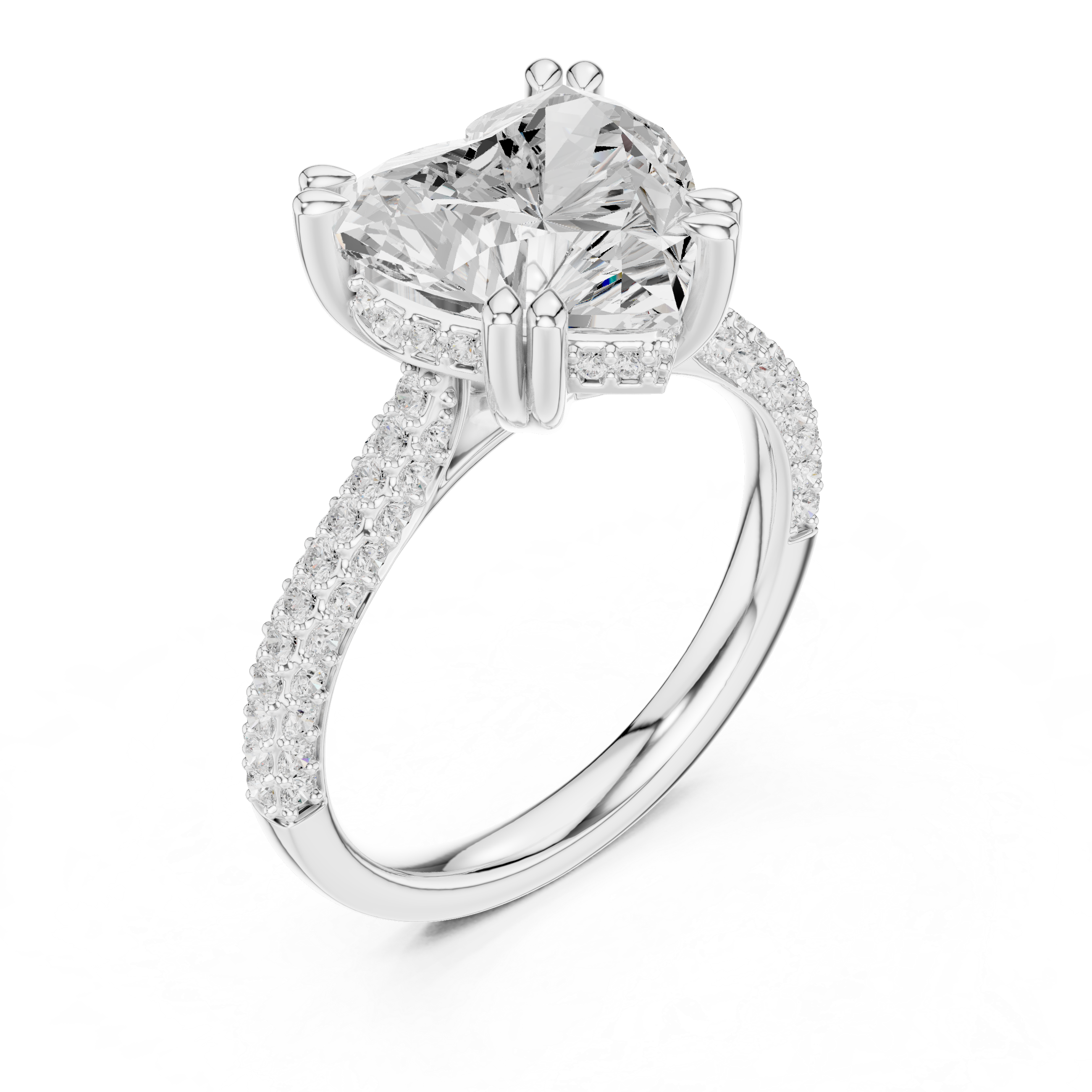 1.6 Carat Heart Cut Romantic Moissanite Ring