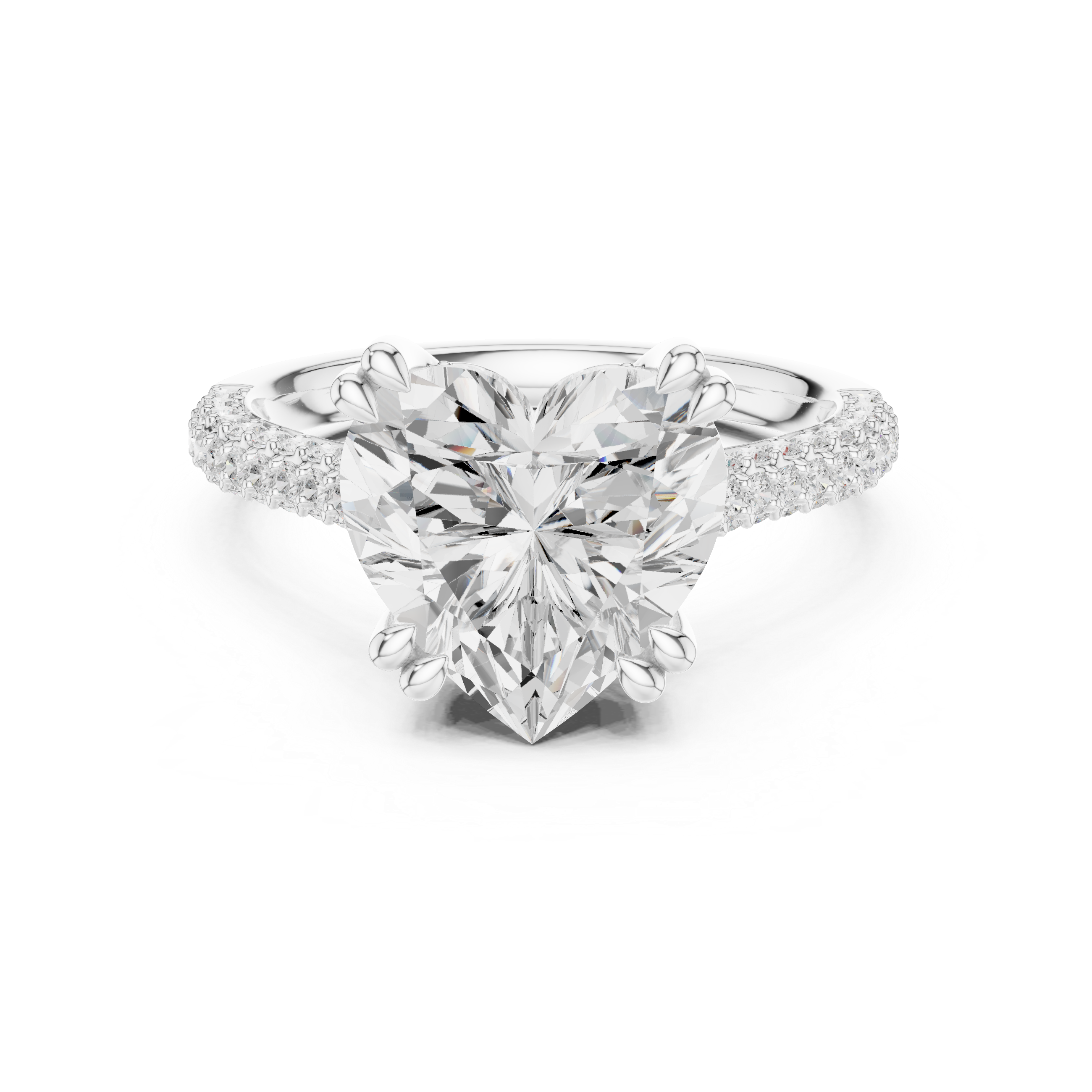 1.6 Carat Heart Cut Romantic Moissanite Ring