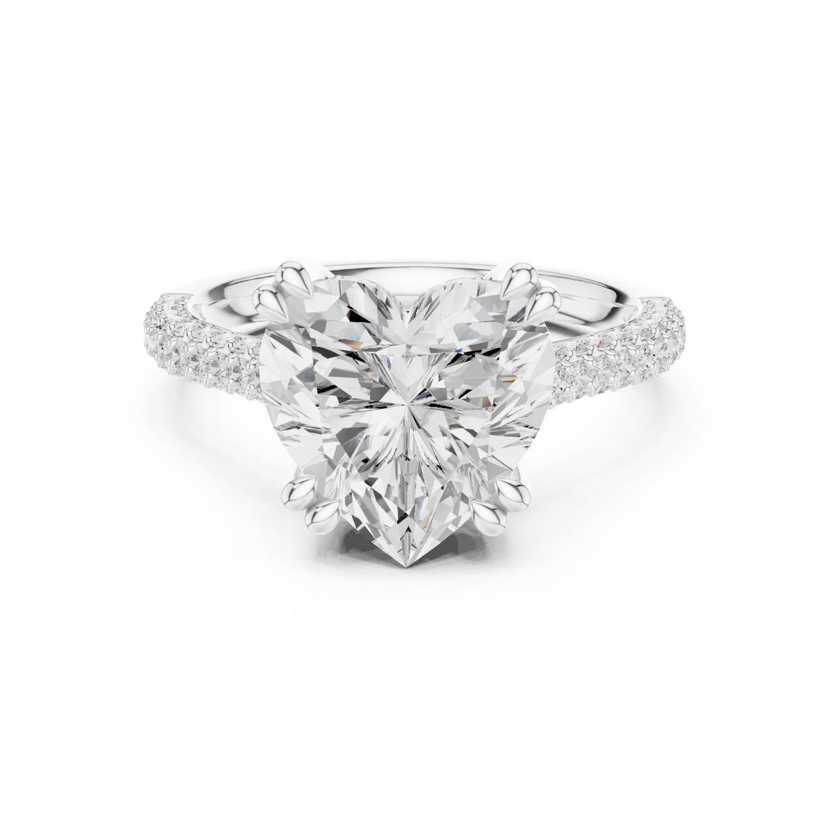 1.6 Carat Heart Cut Romantic Moissanite Ring