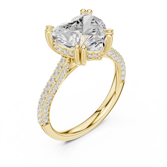 1.6 Carat Heart Cut Romantic Moissanite Ring