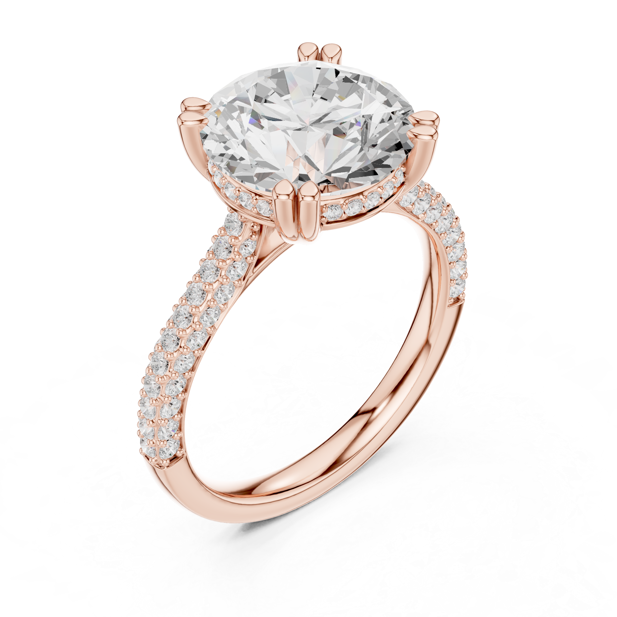 4.5 Carat Elegant Round Cut Lux Band Moissanite Ring