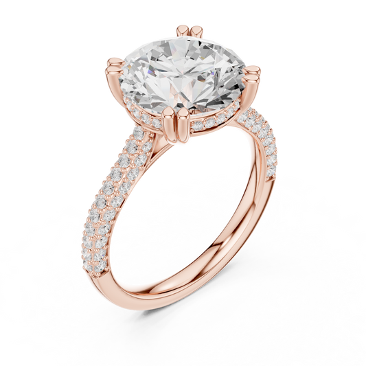 4.5 Carat Elegant Round Cut Lux Band Moissanite Ring