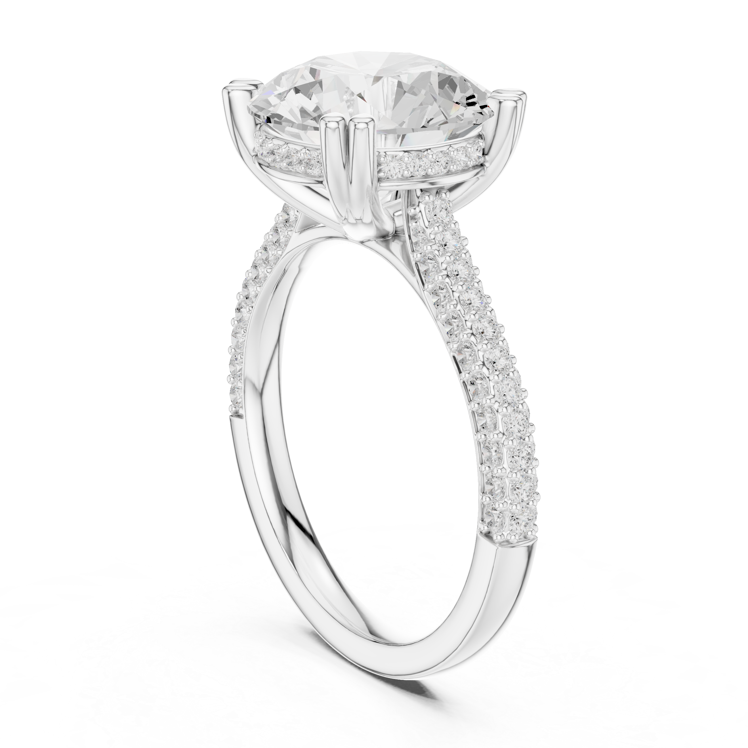 4.5 Carat Elegant Round Cut Lux Band Moissanite Ring