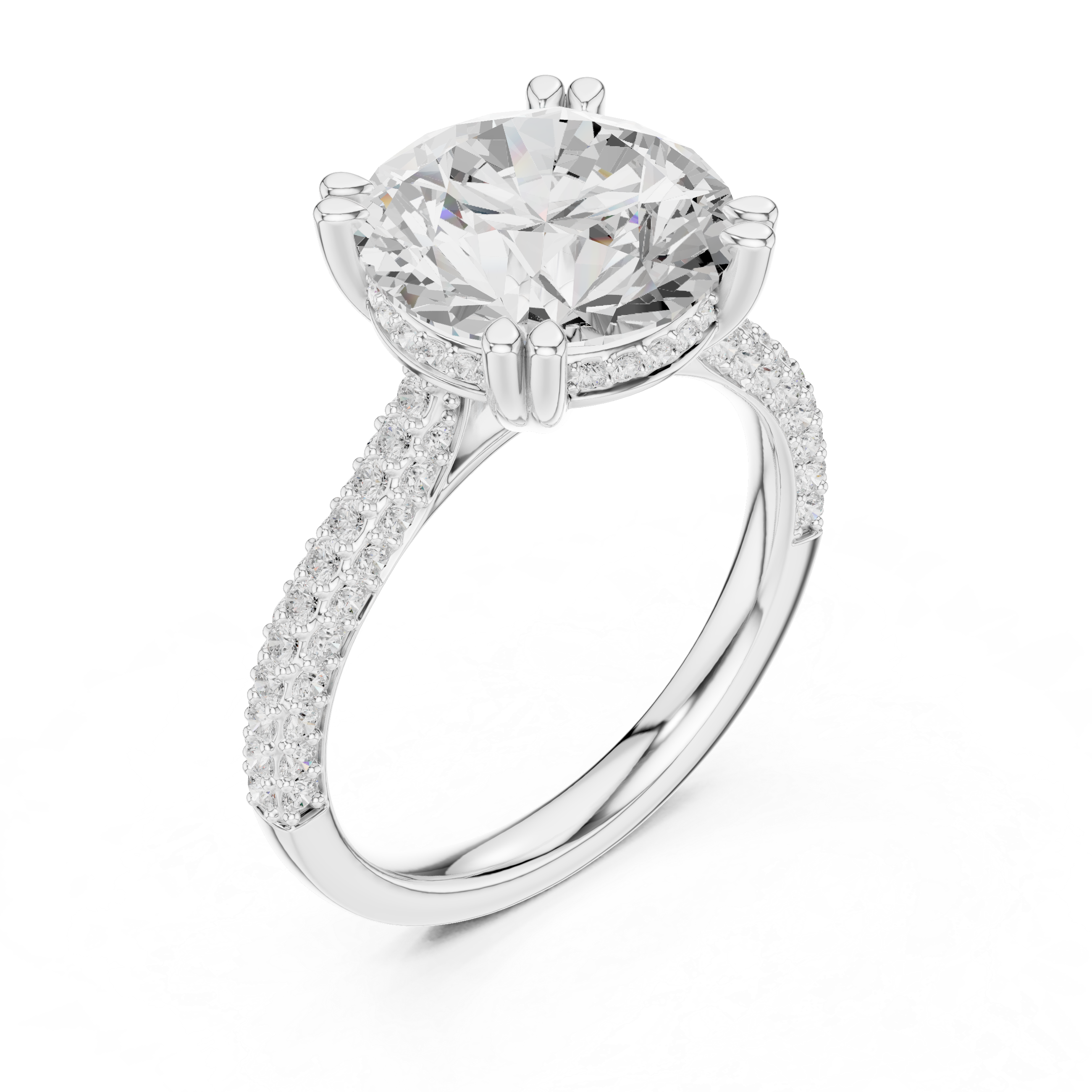 4.5 Carat Elegant Round Cut Lux Band Moissanite Ring