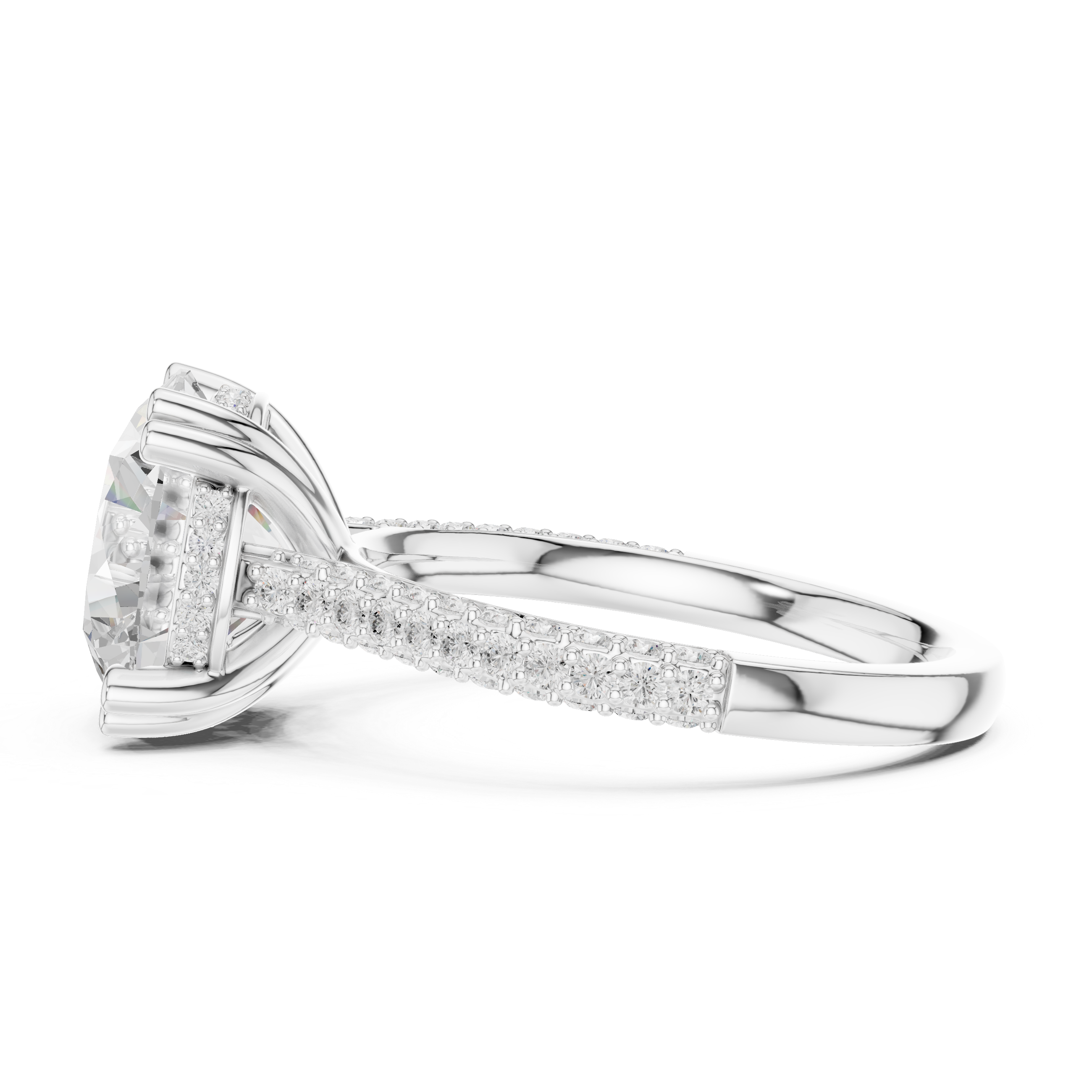 4.5 Carat Elegant Round Cut Lux Band Moissanite Ring