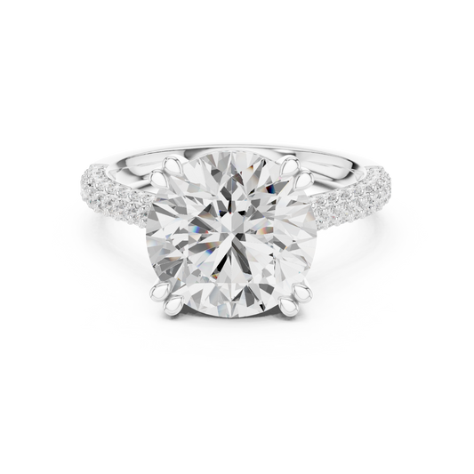 4.5 Carat Elegant Round Cut Lux Band Moissanite Ring