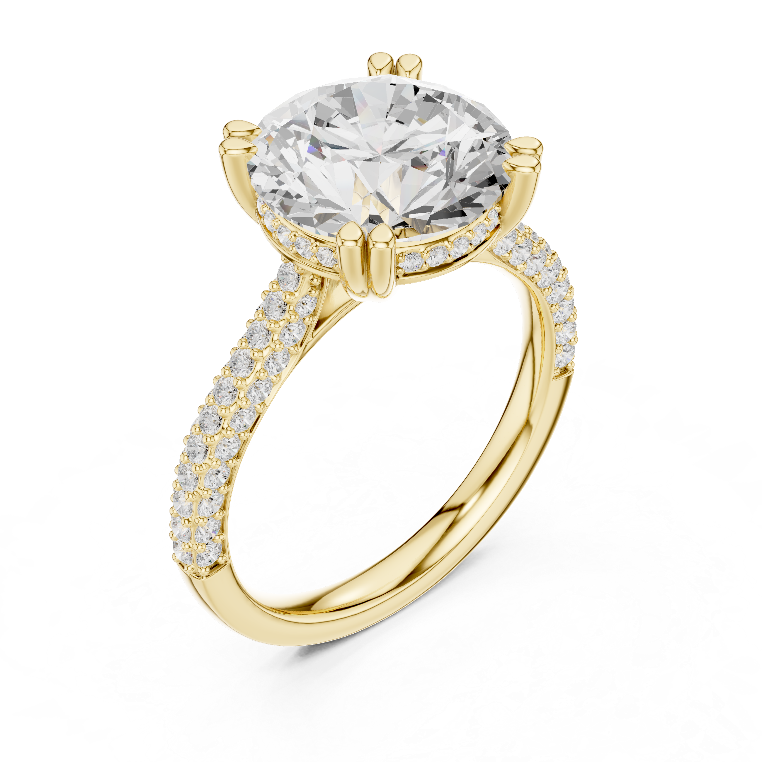 4.5 Carat Elegant Round Cut Lux Band Moissanite Ring