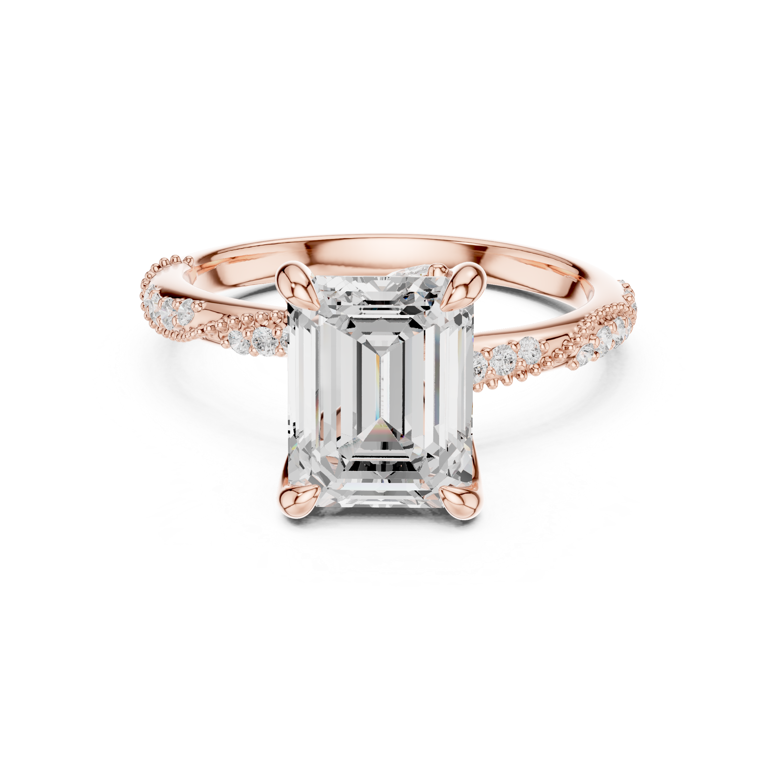 2.9 Carat Fancy Emerald Cut Moissanite Ring