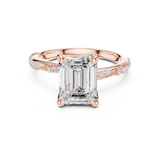 2.9 Carat Fancy Emerald Cut Moissanite Ring