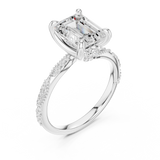 2.9 Carat Fancy Emerald Cut Moissanite Ring