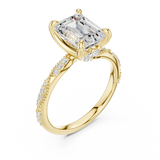 2.9 Carat Fancy Emerald Cut Moissanite Ring