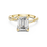 2.9 Carat Fancy Emerald Cut Moissanite Ring