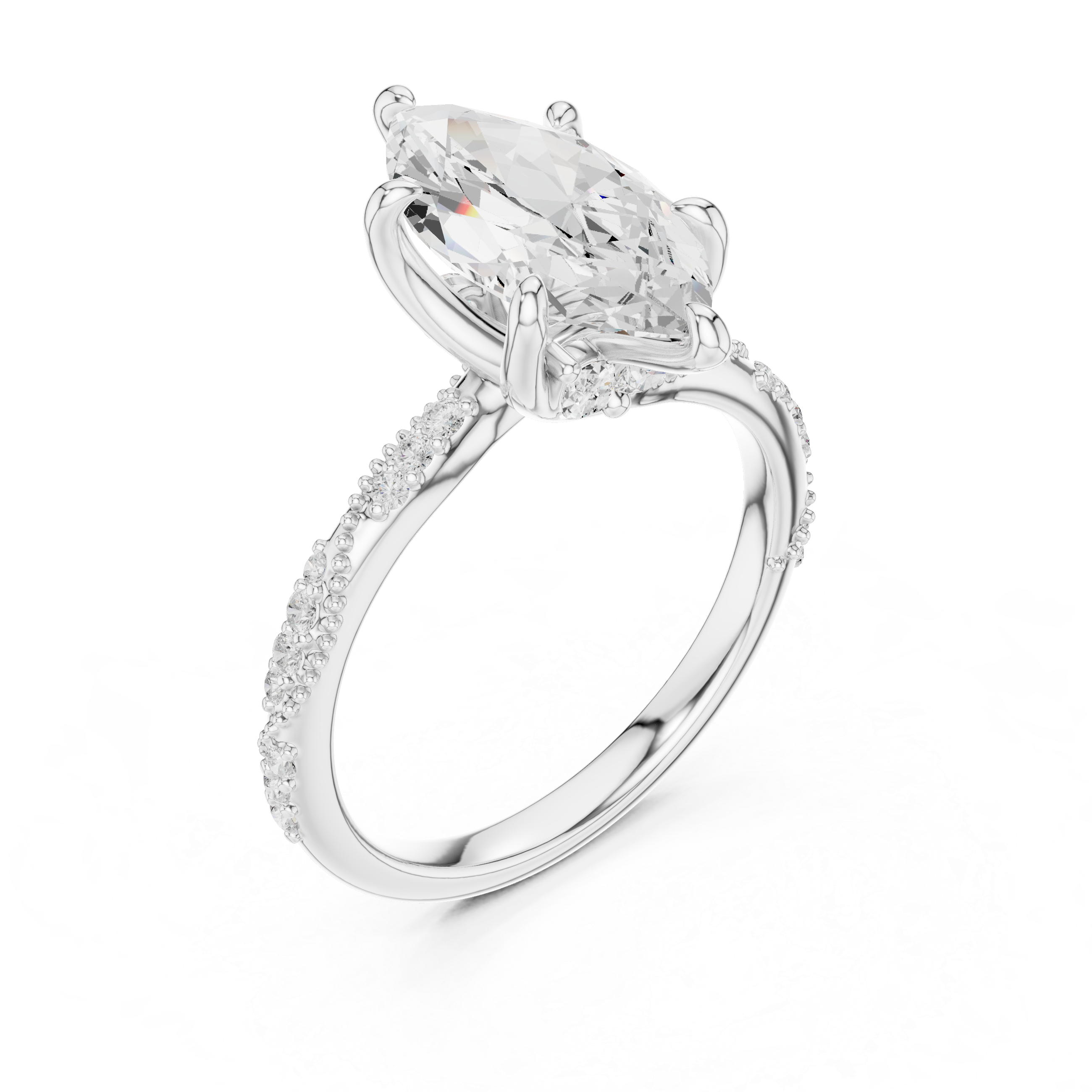 2.5 Carat Exquisite Marquise Cut Moissanite Ring