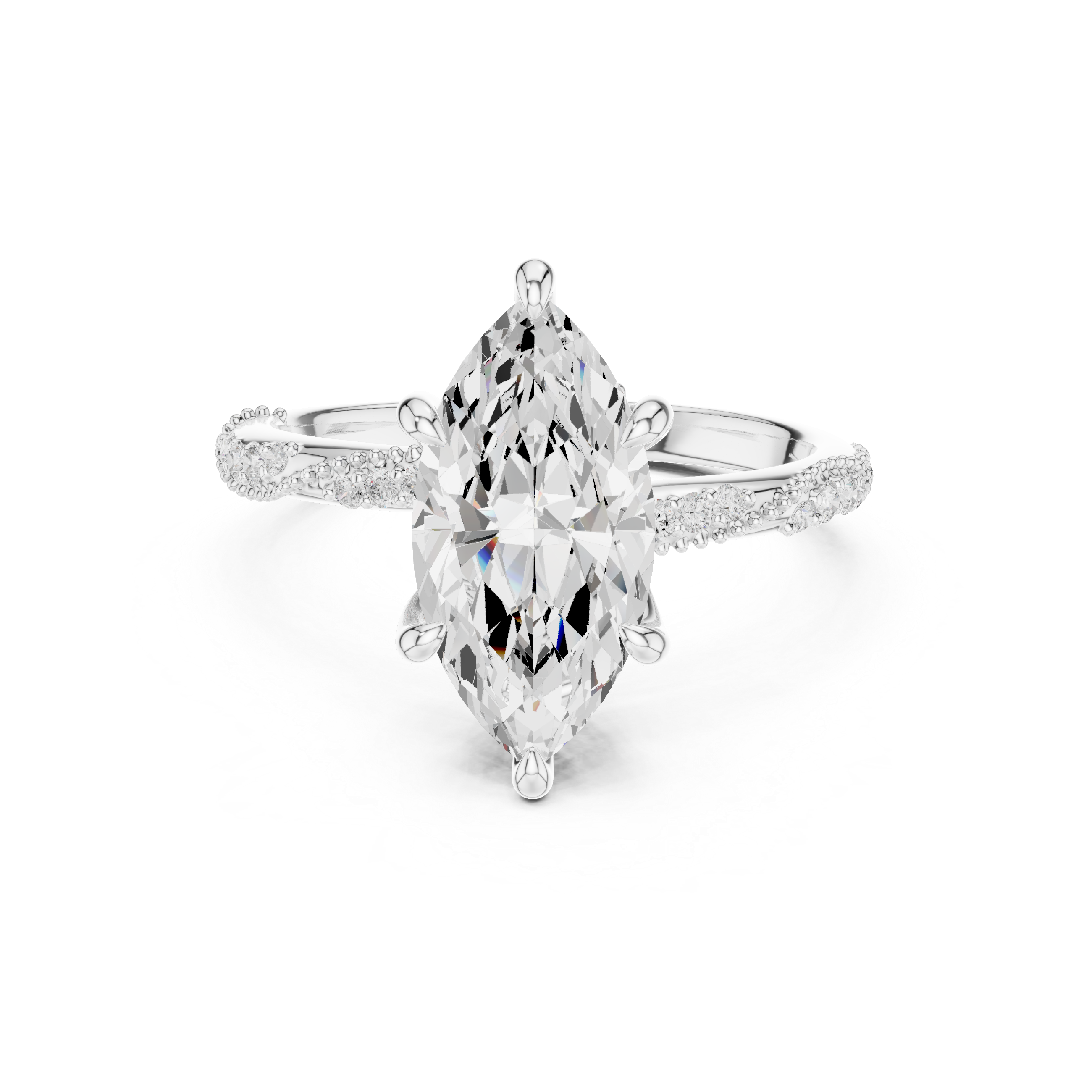 2.5 Carat Exquisite Marquise Cut Moissanite Ring