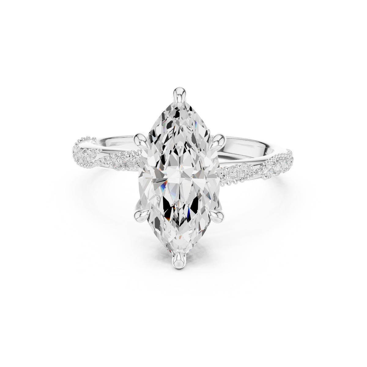 2.5 Carat Exquisite Marquise Cut Moissanite Ring