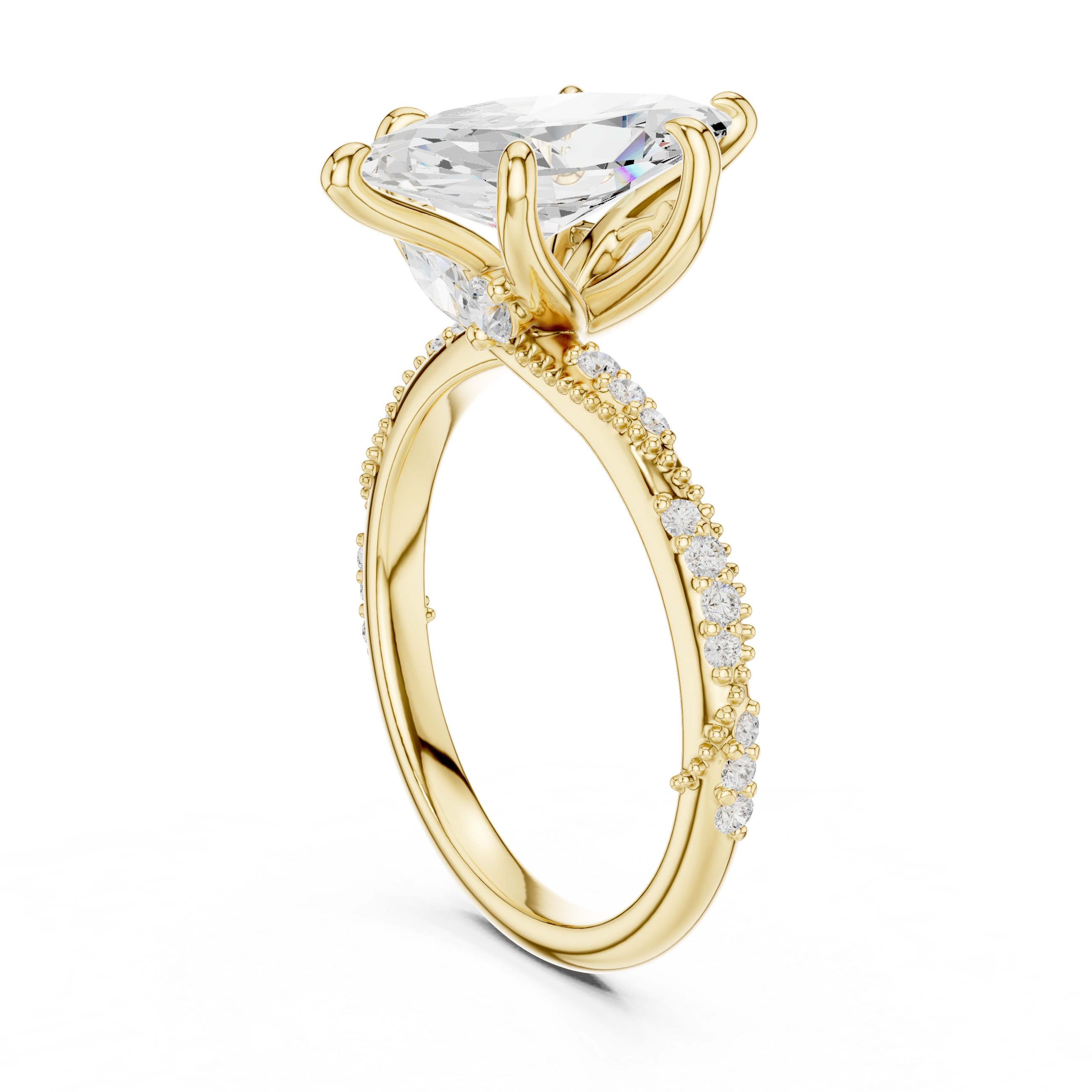 2.5 Carat Exquisite Marquise Cut Moissanite Ring