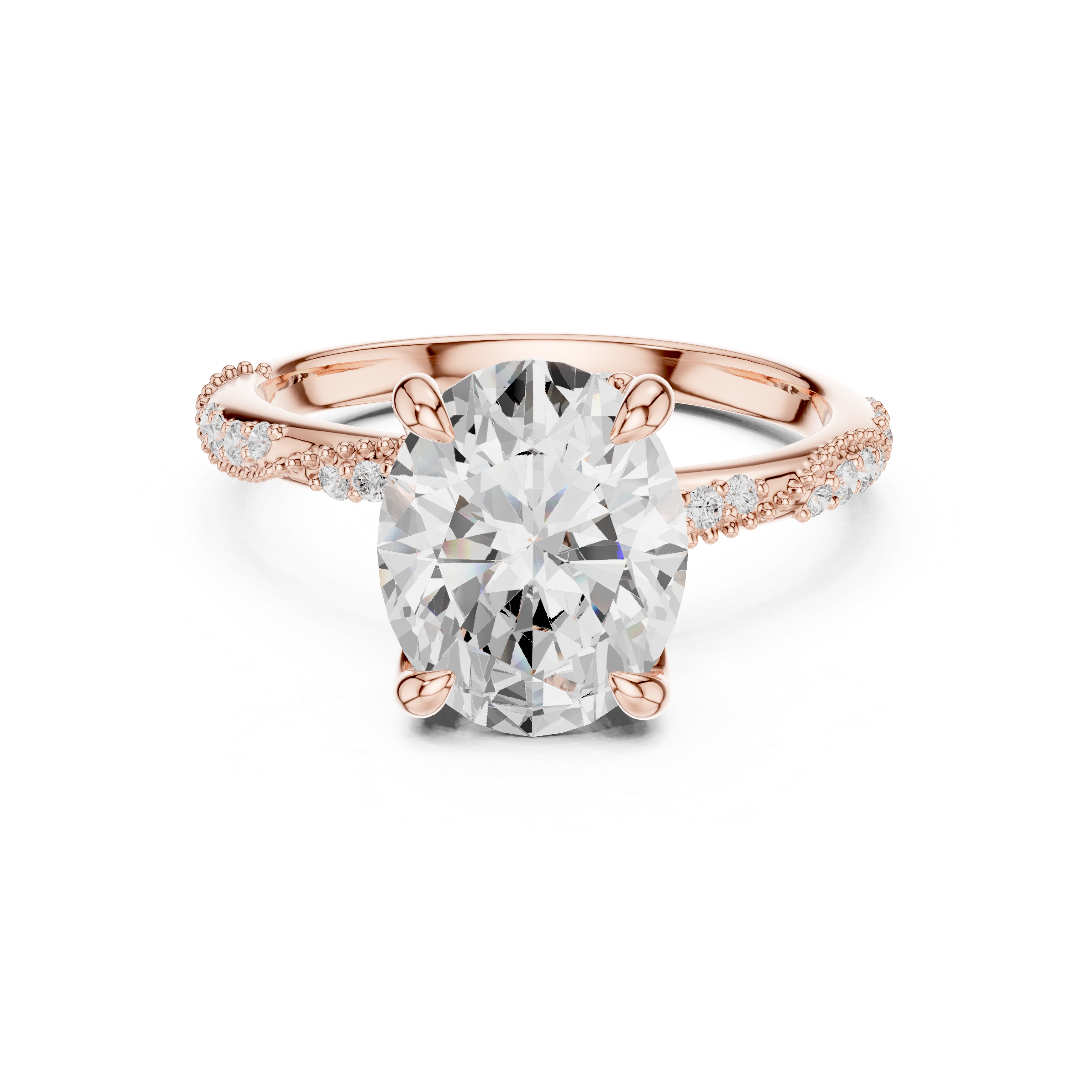 2.7 Carat Elegant Oval Cut Moissanite Ring