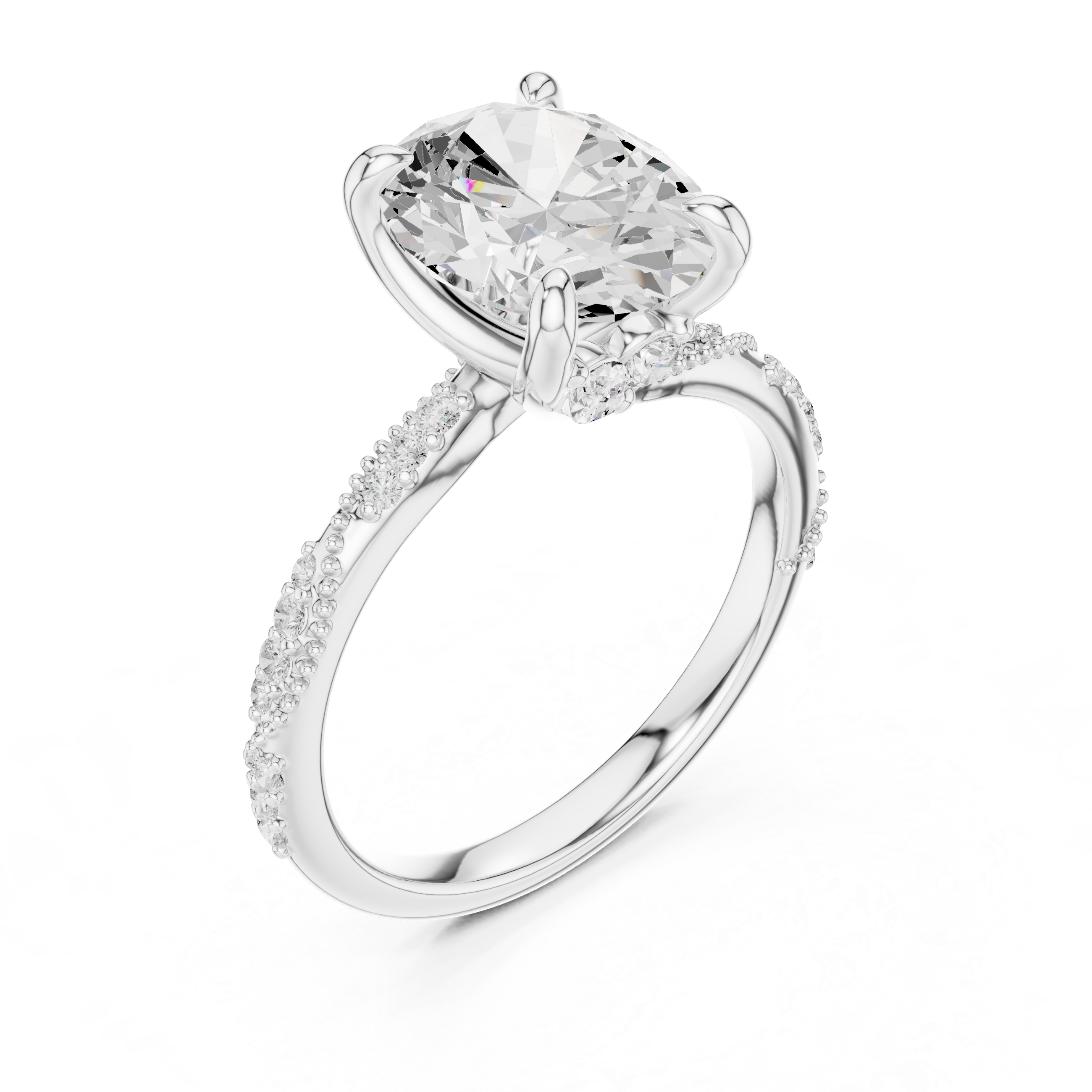 2.7 Carat Elegant Oval Cut Moissanite Ring