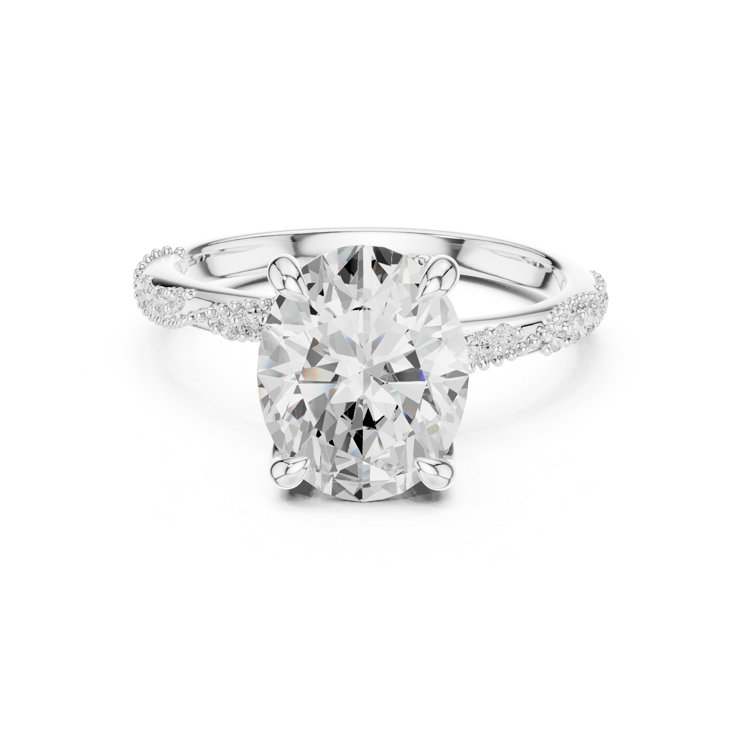 2.7 Carat Elegant Oval Cut Moissanite Ring