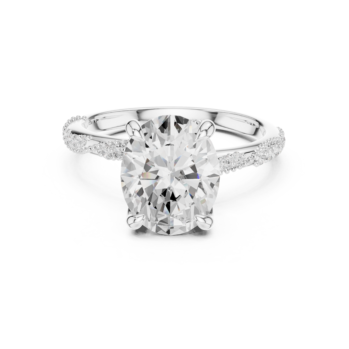 2.7 Carat Elegant Oval Cut Moissanite Ring