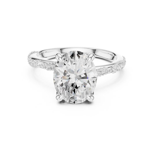 2.7 Carat Elegant Oval Cut Moissanite Ring