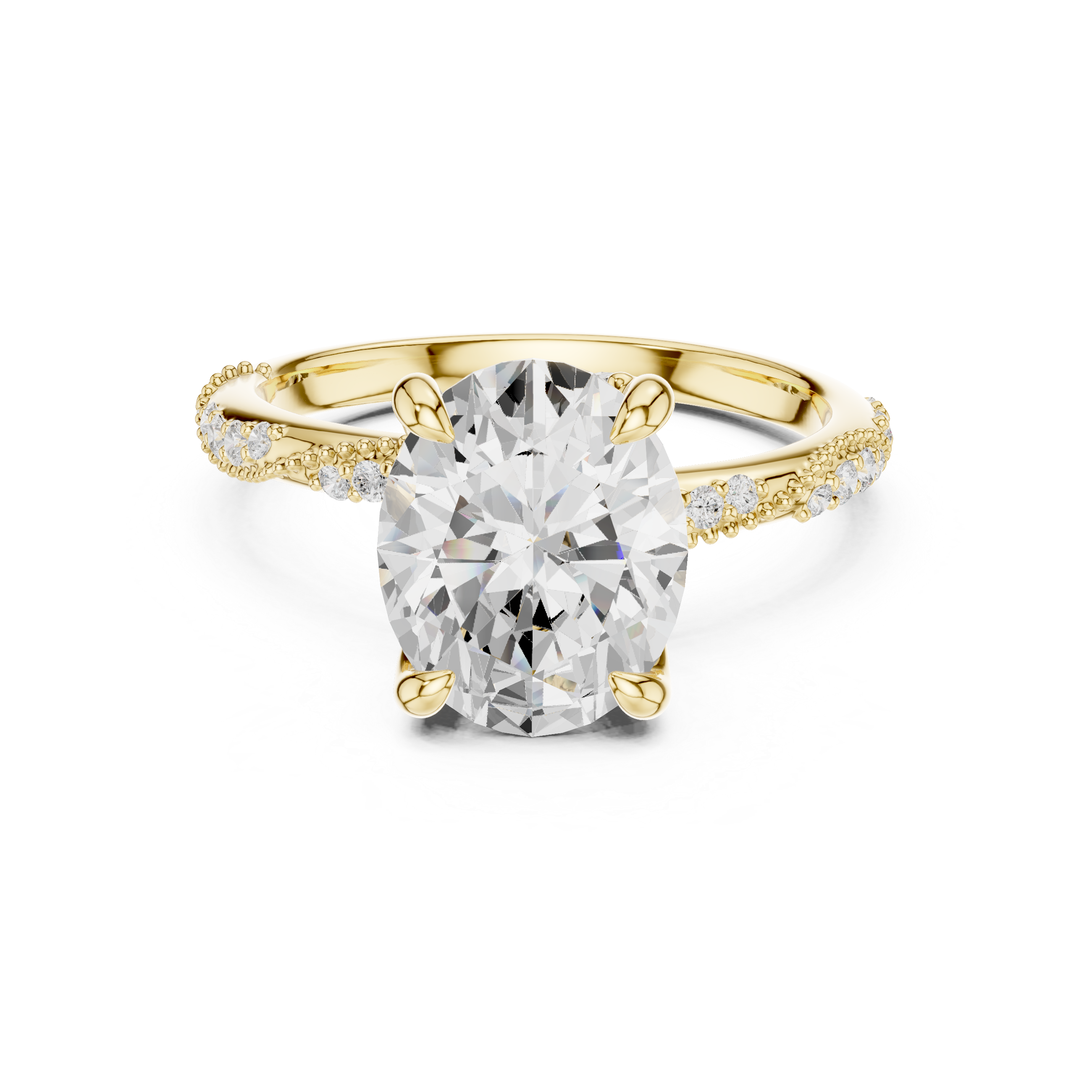 2.7 Carat Elegant Oval Cut Moissanite Ring