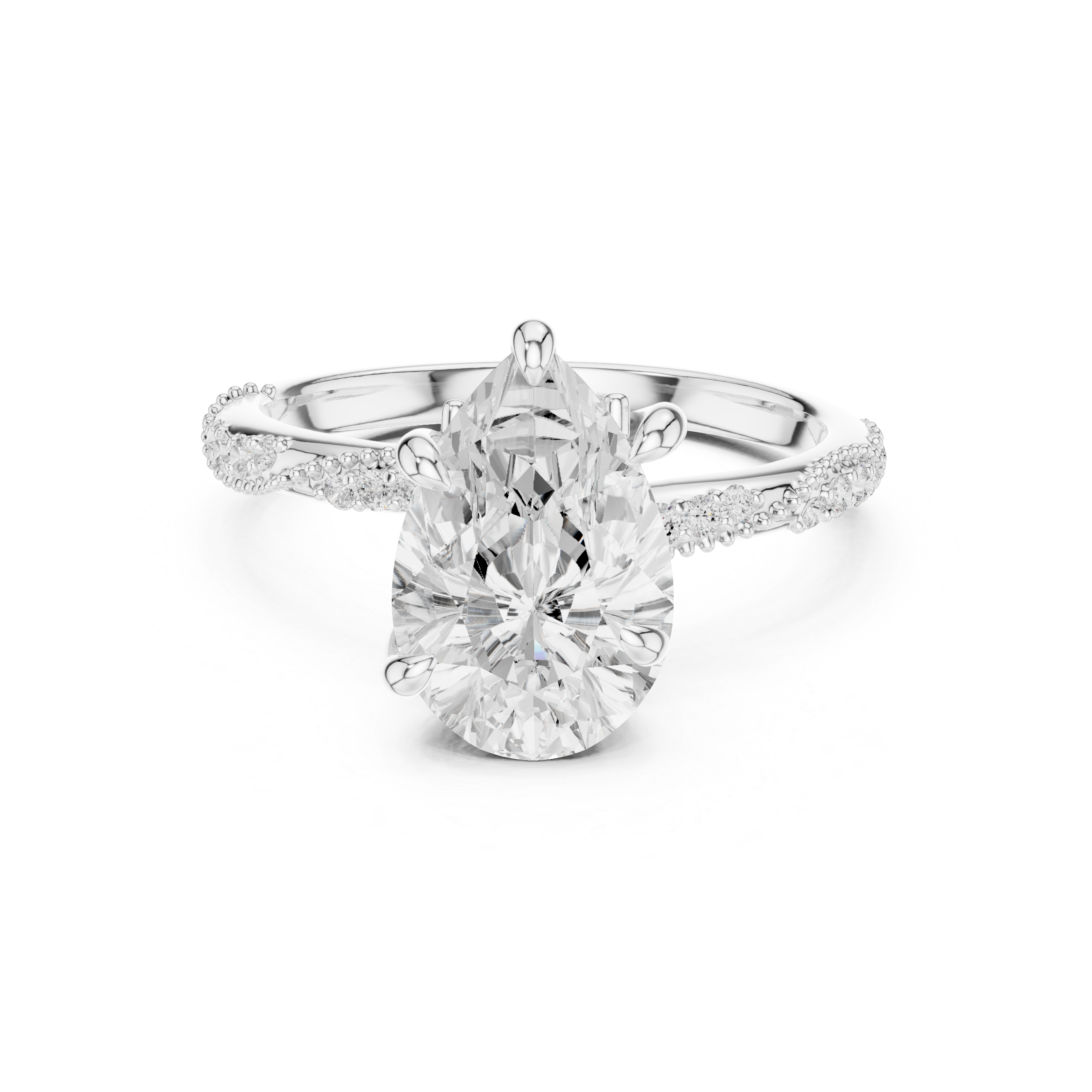 2.7 Carat Radiant Pear Cut Moissanite Ring
