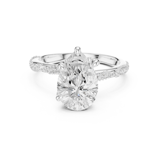 2.7 Carat Radiant Pear Cut Moissanite Ring