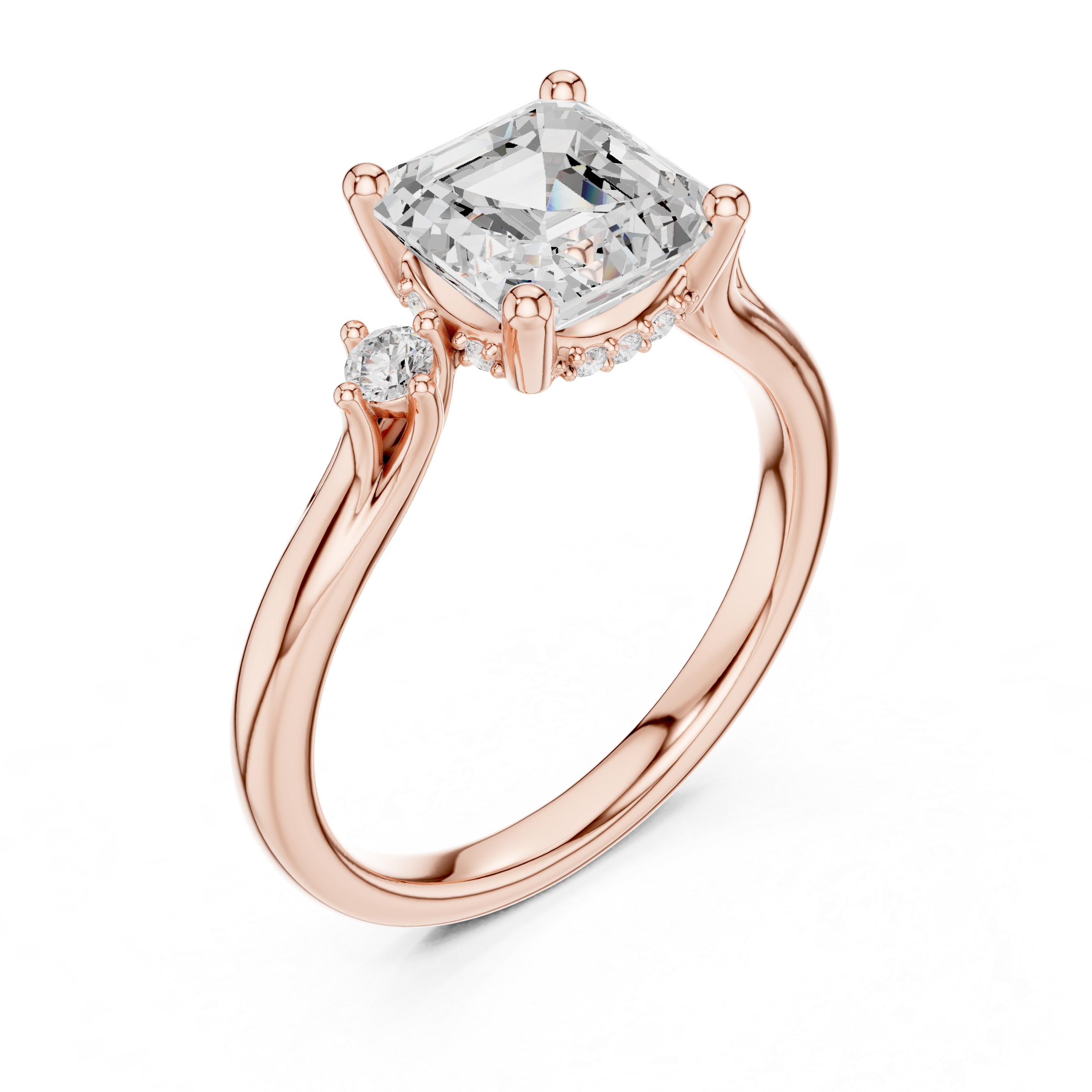 1.9 Carat Asscher Cut Moissanite Ring