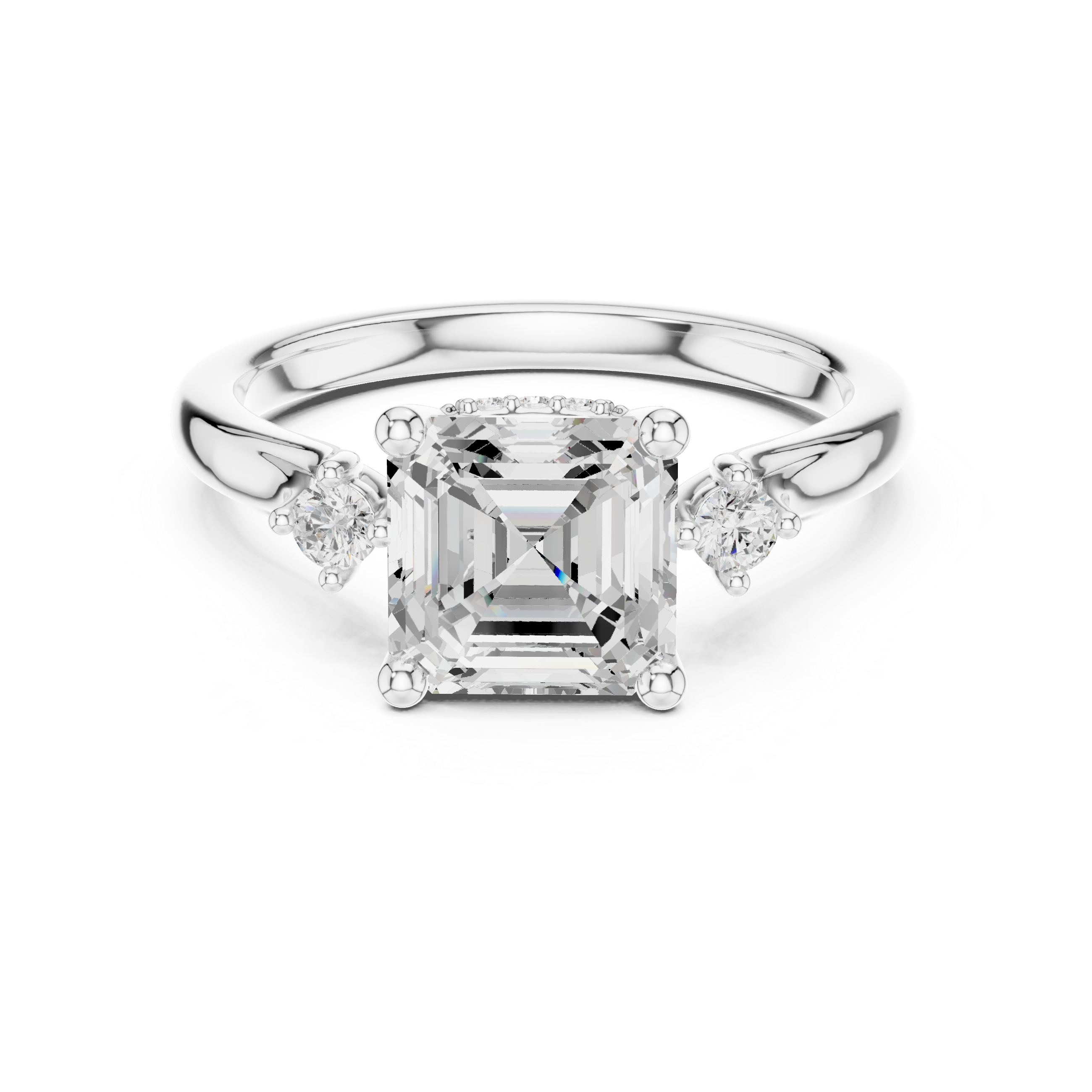 1.9 Carat Asscher Cut Moissanite Ring