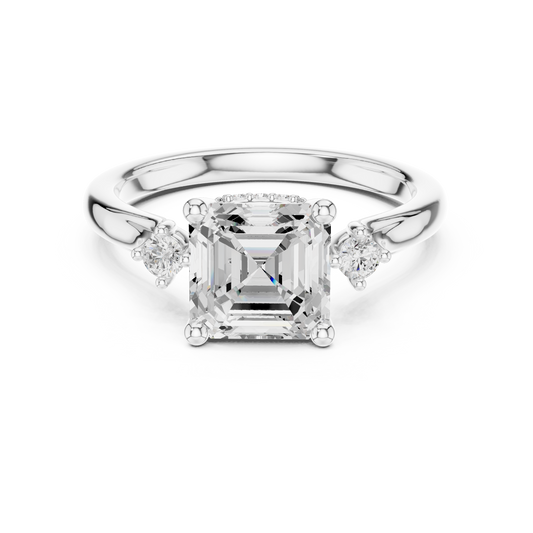 1.9 Carat Asscher Cut Moissanite Ring