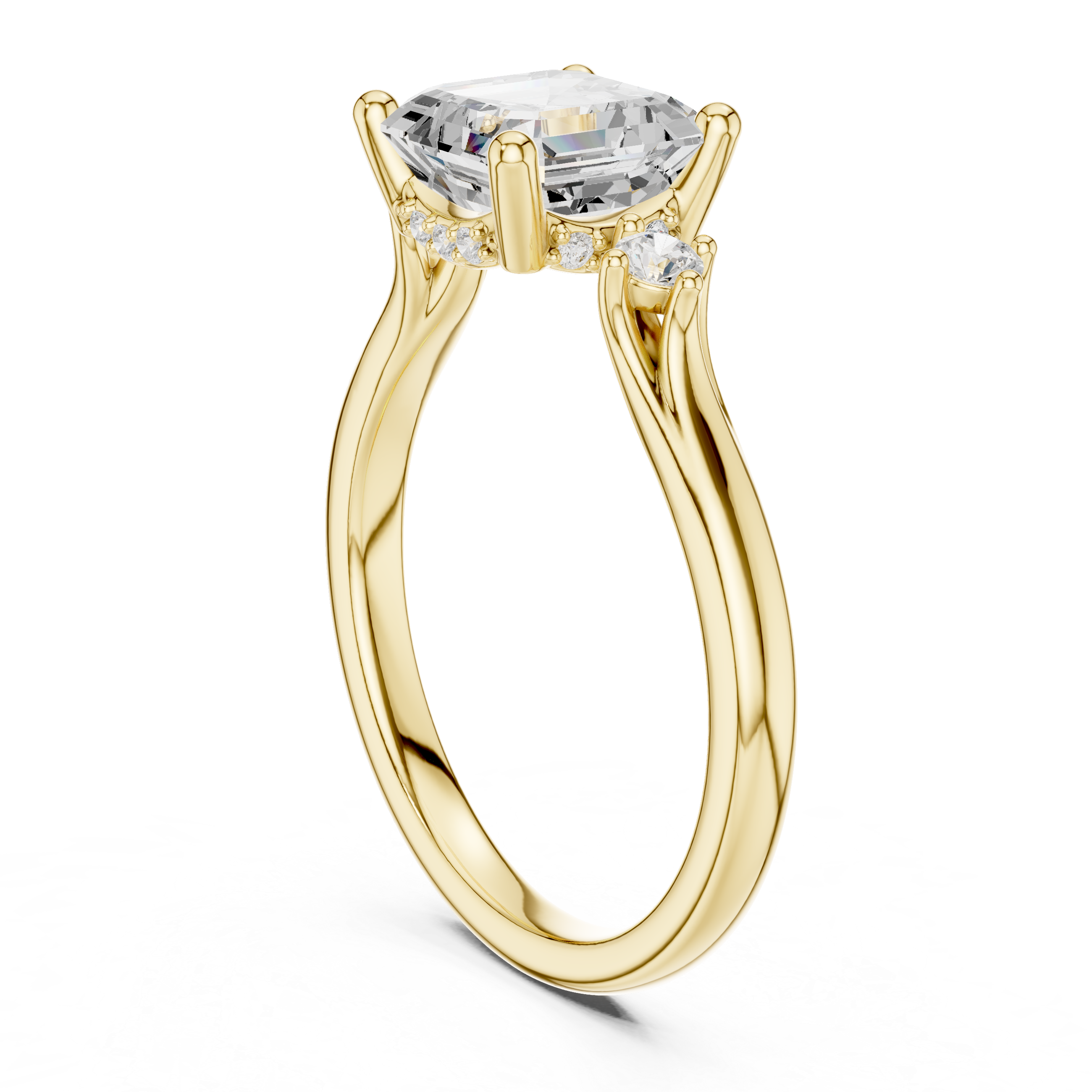1.9 Carat Asscher Cut Moissanite Ring