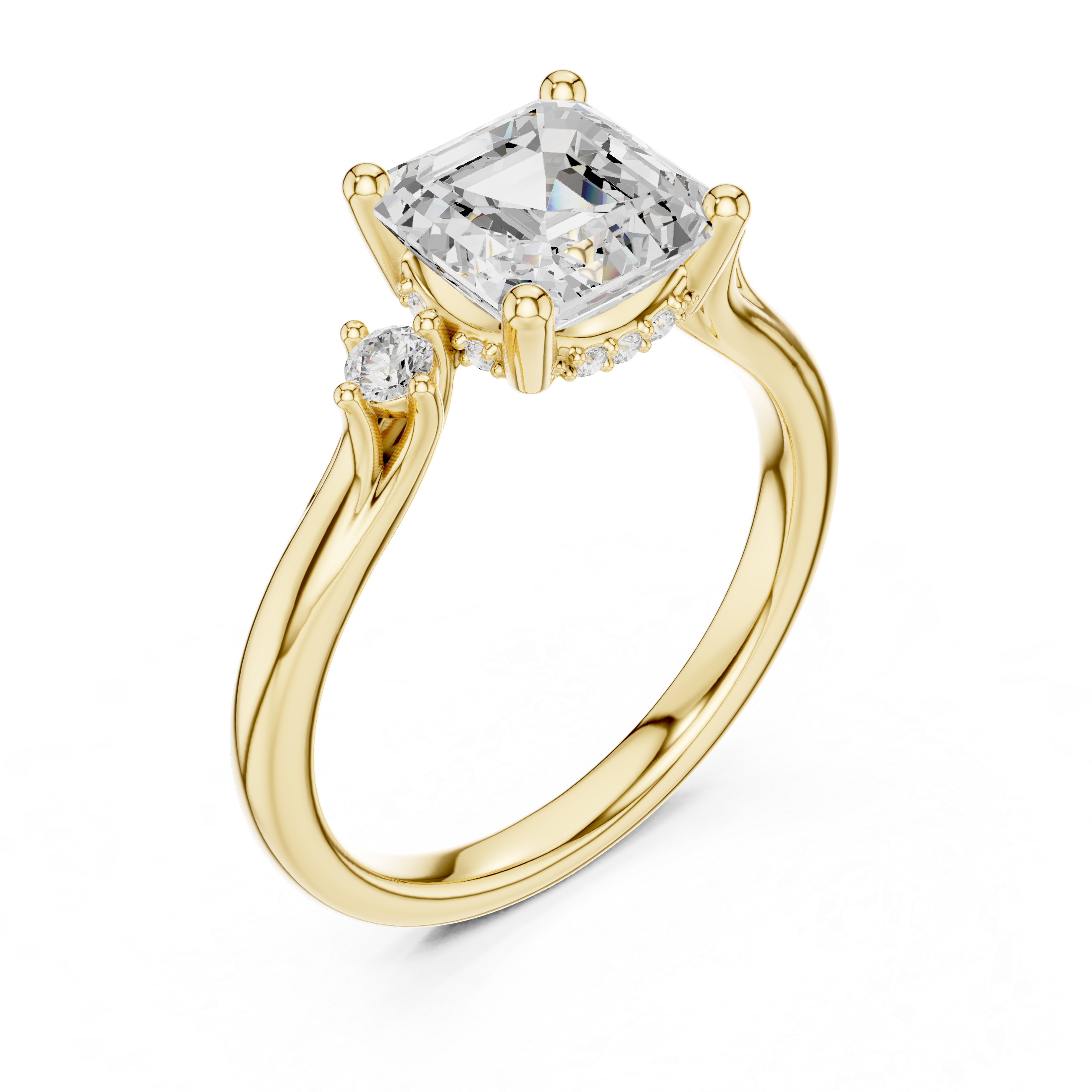 1.9 Carat Asscher Cut Moissanite Ring