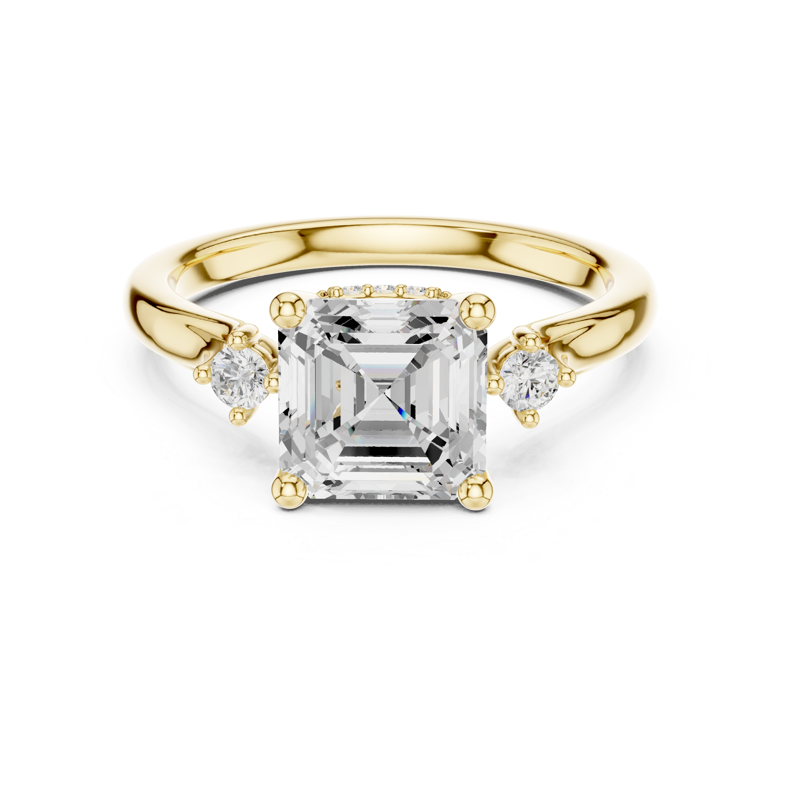 1.9 Carat Asscher Cut Moissanite Ring