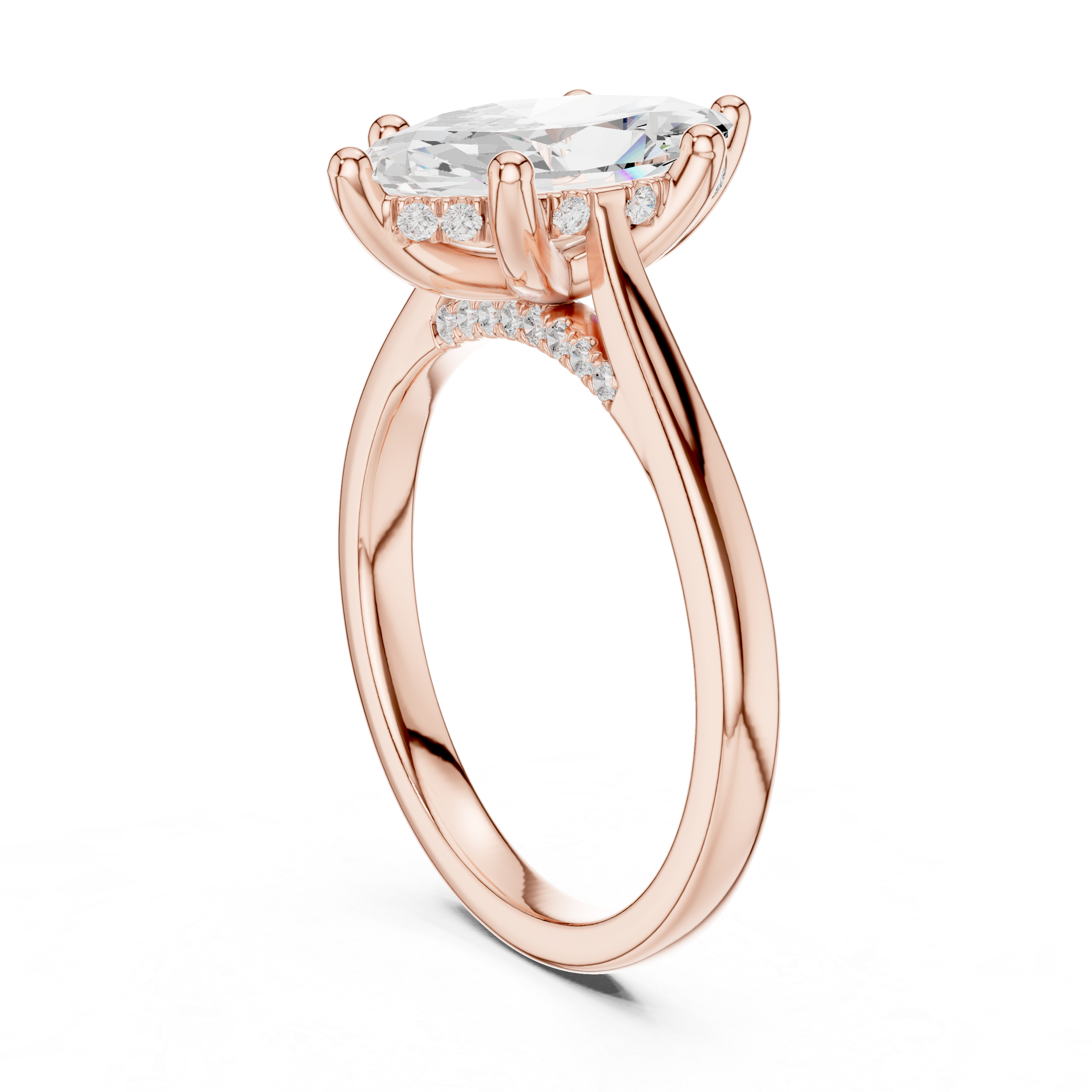 1.9 Carat Elegant Marquise Cut Moissanite Ring