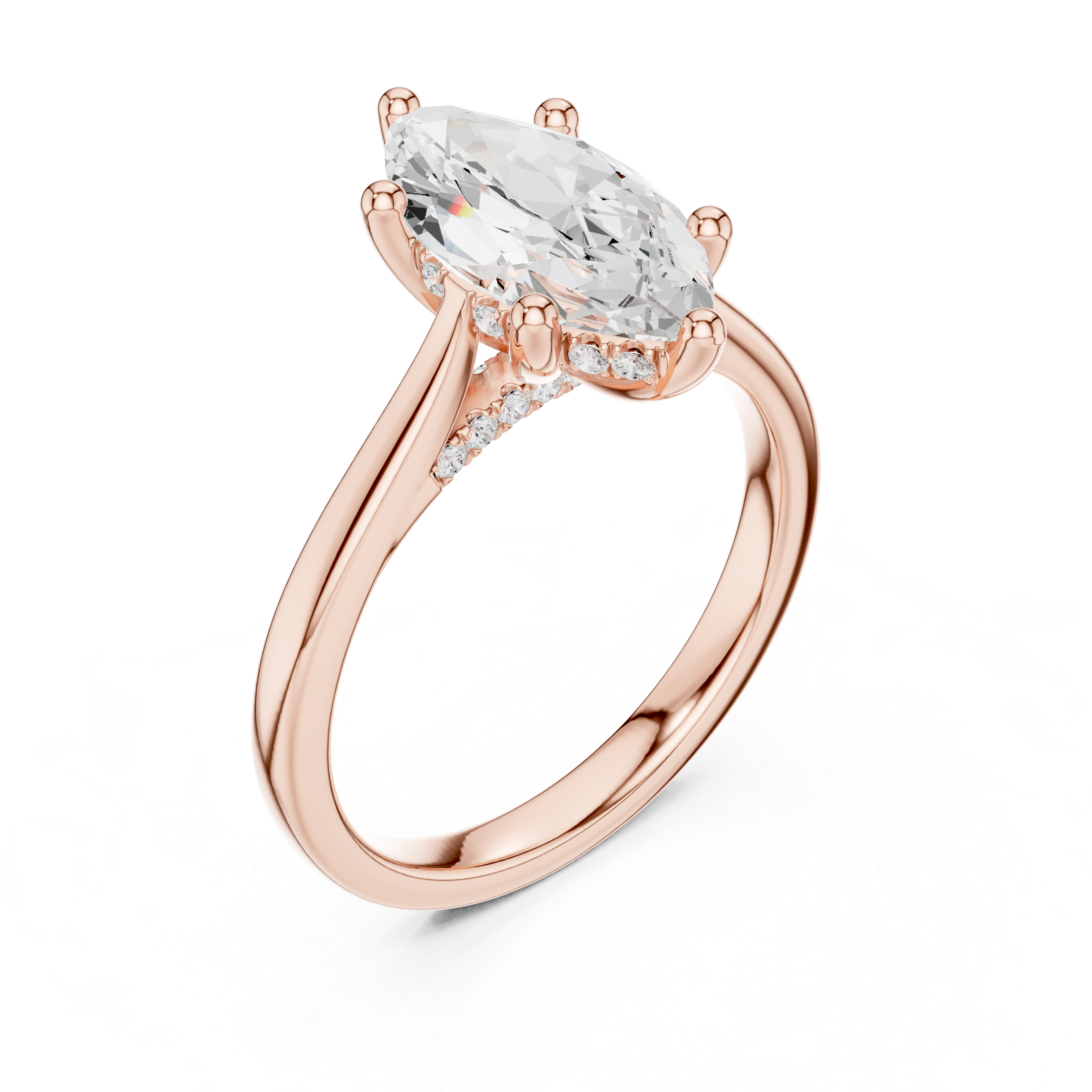 1.9 Carat Elegant Marquise Cut Moissanite Ring