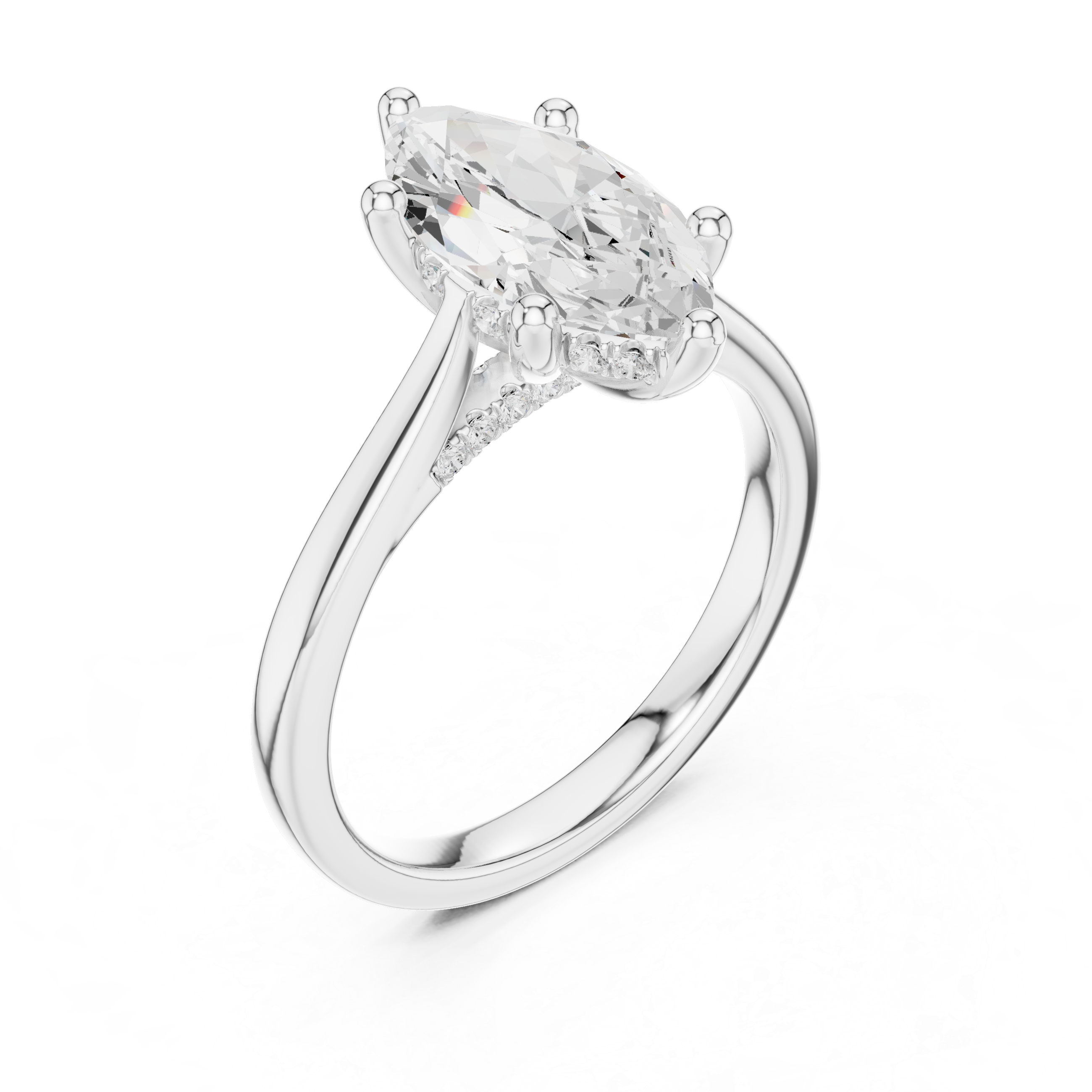 1.9 Carat Elegant Marquise Cut Moissanite Ring