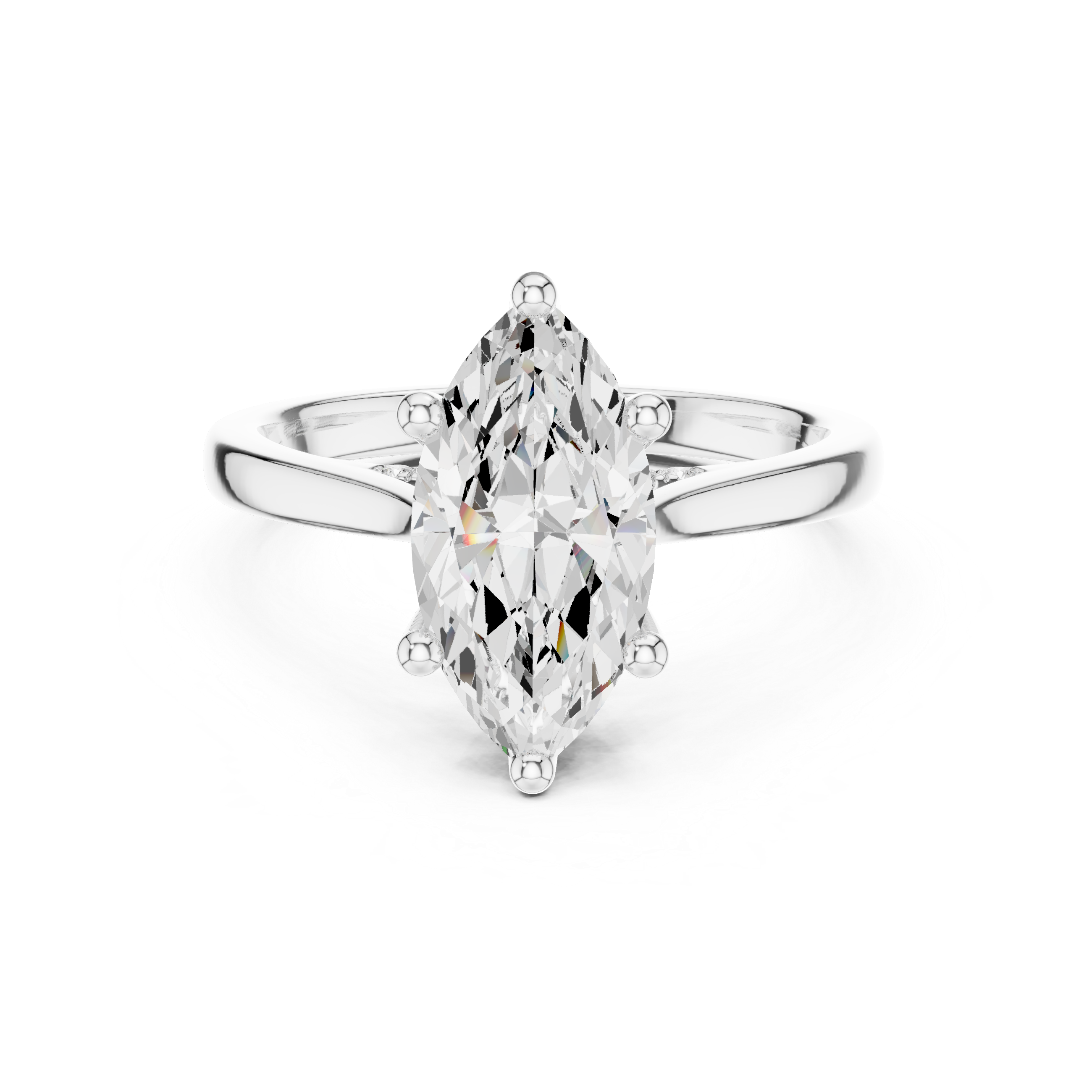 1.9 Carat Elegant Marquise Cut Moissanite Ring