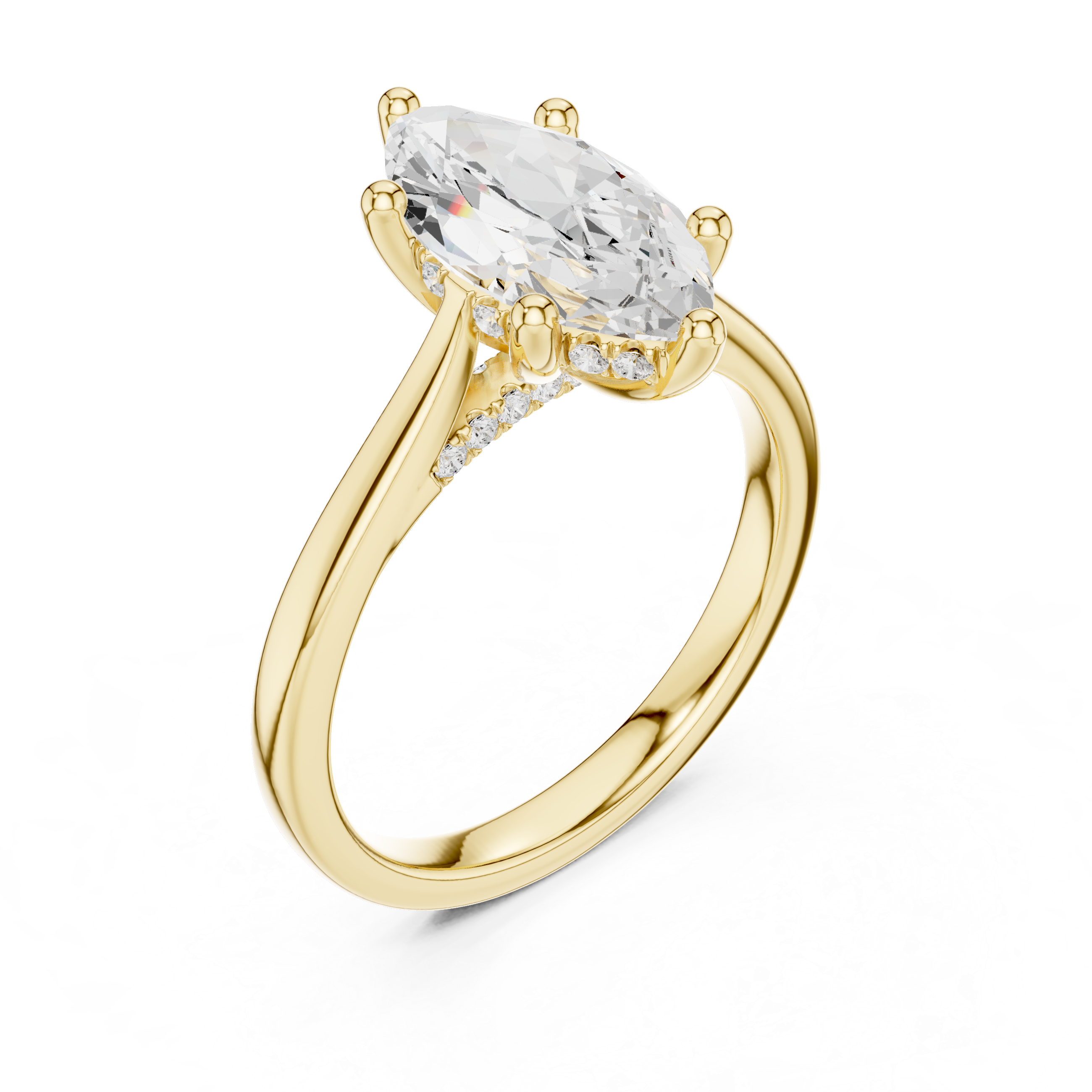 1.9 Carat Elegant Marquise Cut Moissanite Ring